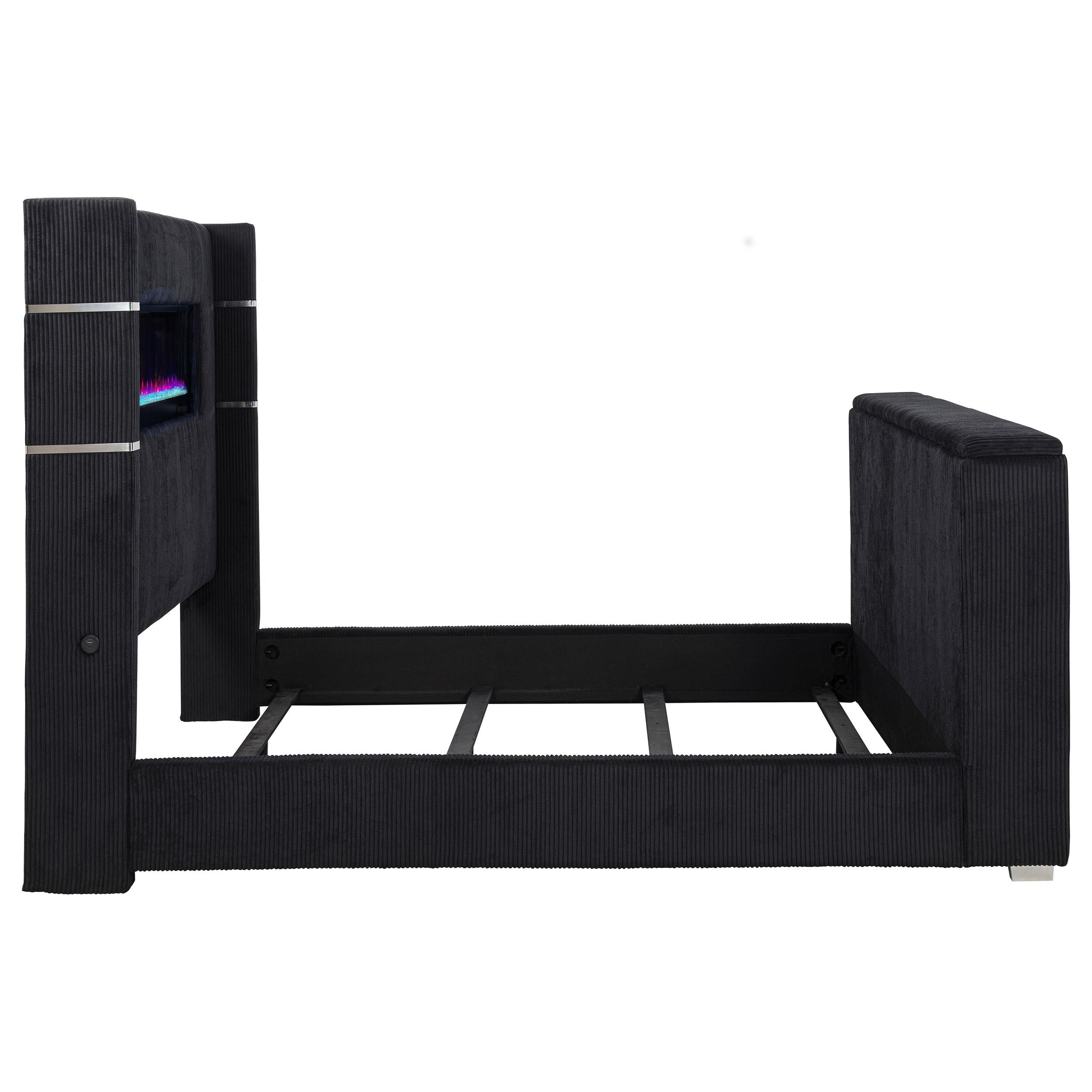  Coaster Furniture Tisdall 315868BLKKW California King Flame Visualizer TV Bed - Black IMAGE 7