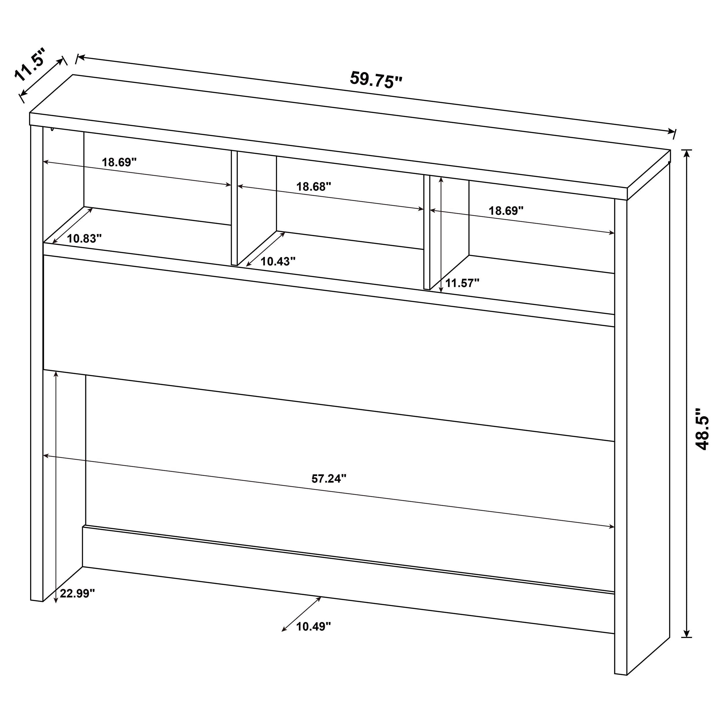  Coaster Furniture Westpark 315901Q 49-inch Queen Bookcase Headboard - Mango IMAGE 4