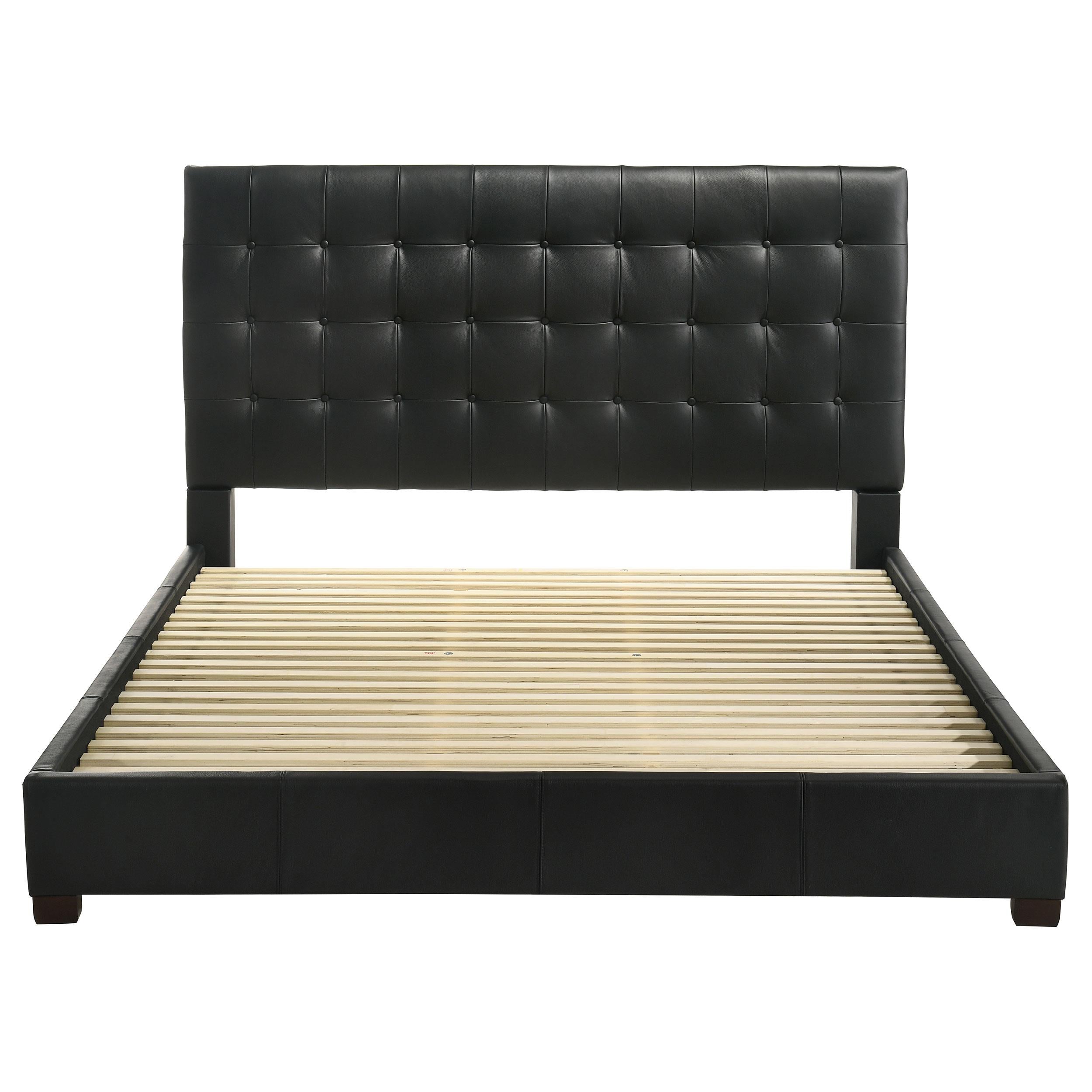  Coaster Furniture Medley 315911BLKKE Genuine Leather Eastern King Platform Bed - Black IMAGE 3