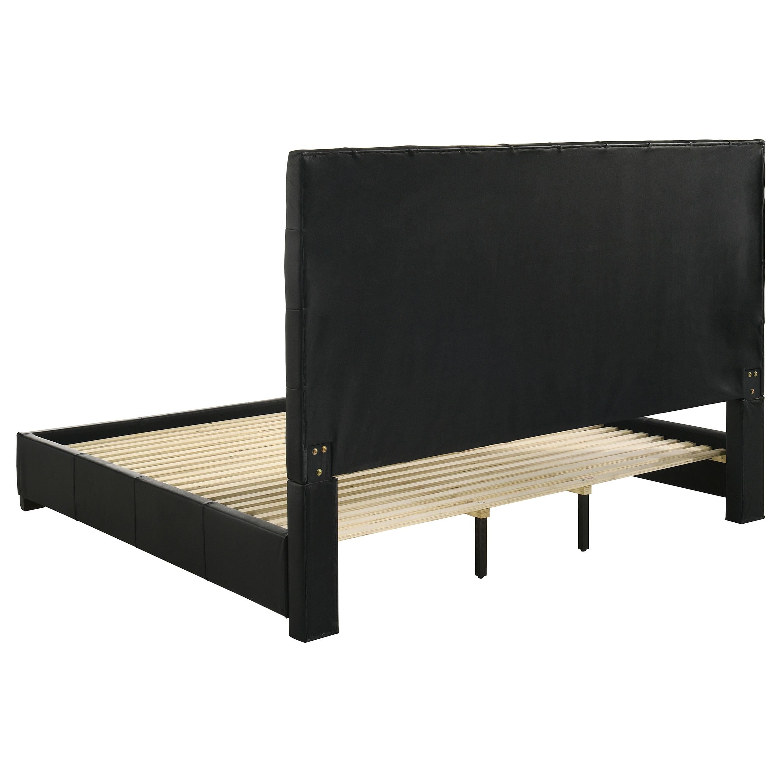  Coaster Furniture Medley 315911BLKKE Genuine Leather Eastern King Platform Bed - Black IMAGE 5