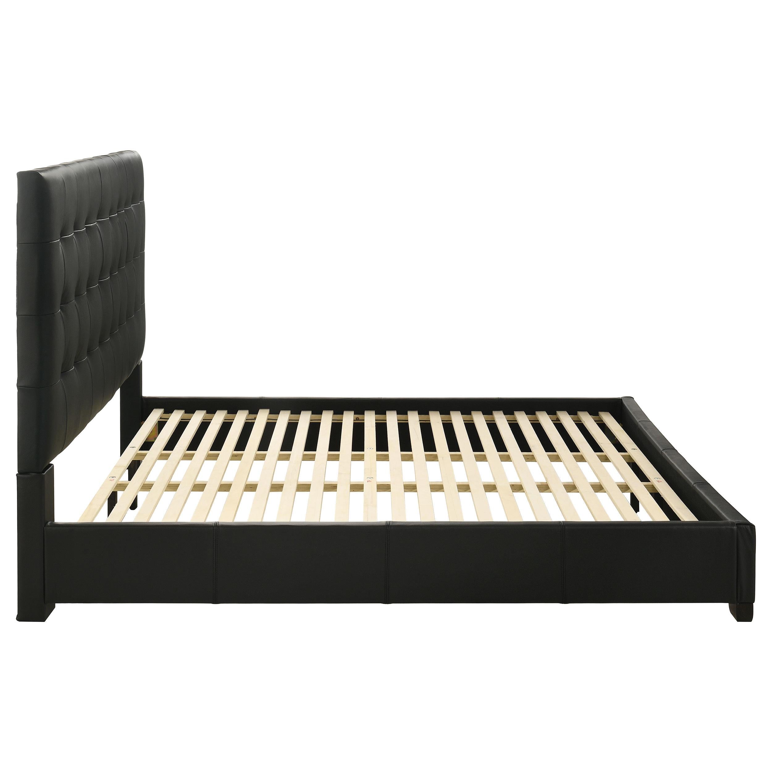  Coaster Furniture Medley 315911BLKKE Genuine Leather Eastern King Platform Bed - Black IMAGE 7