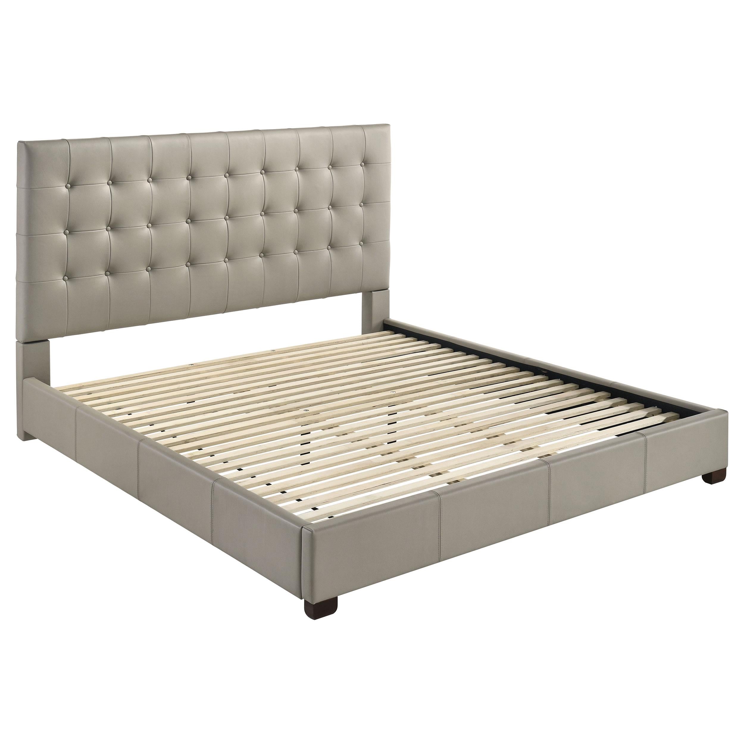  Coaster Furniture Medley 315911TANKE Genuine Leather Eastern King Platform Bed - Tan IMAGE 1