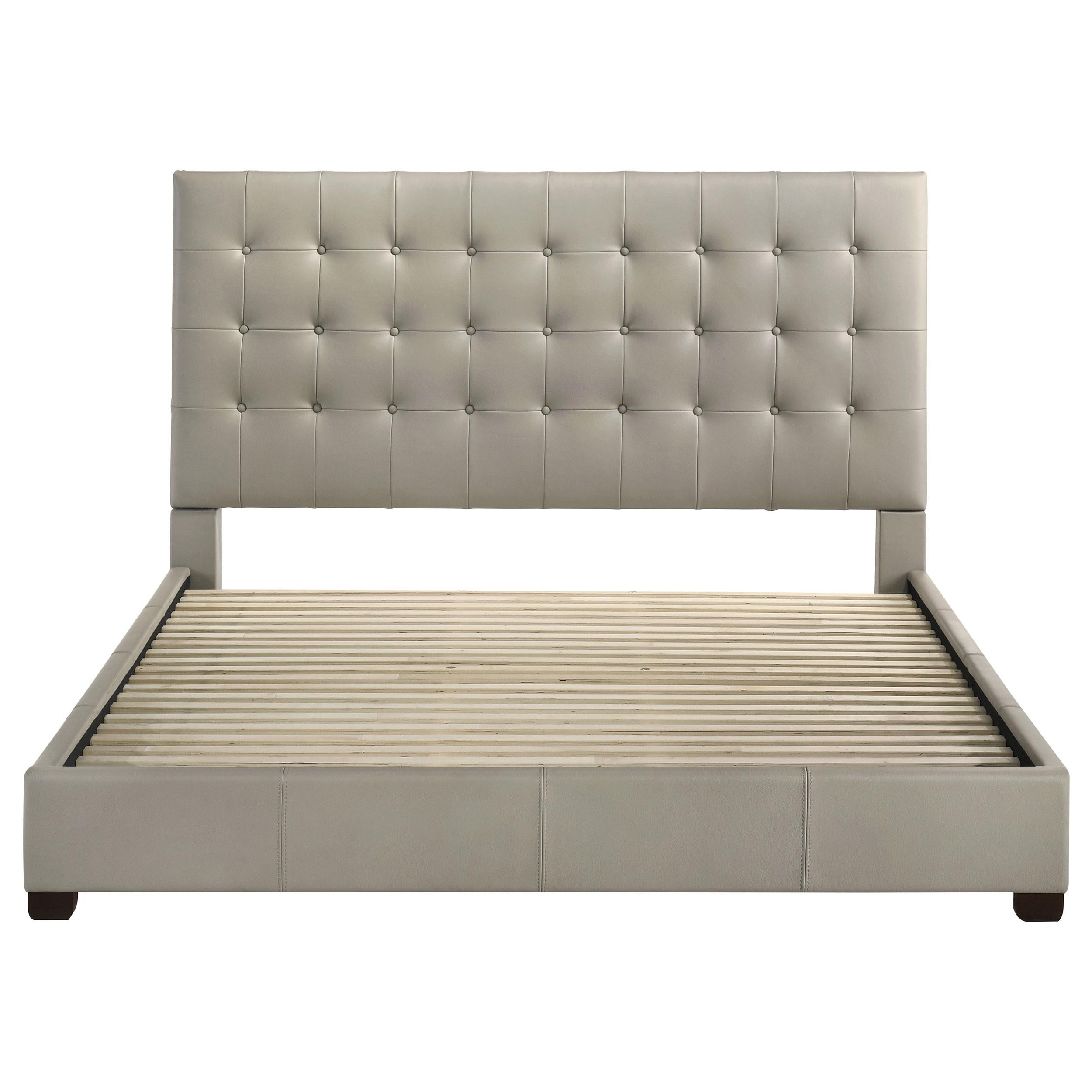  Coaster Furniture Medley 315911TANKE Genuine Leather Eastern King Platform Bed - Tan IMAGE 2