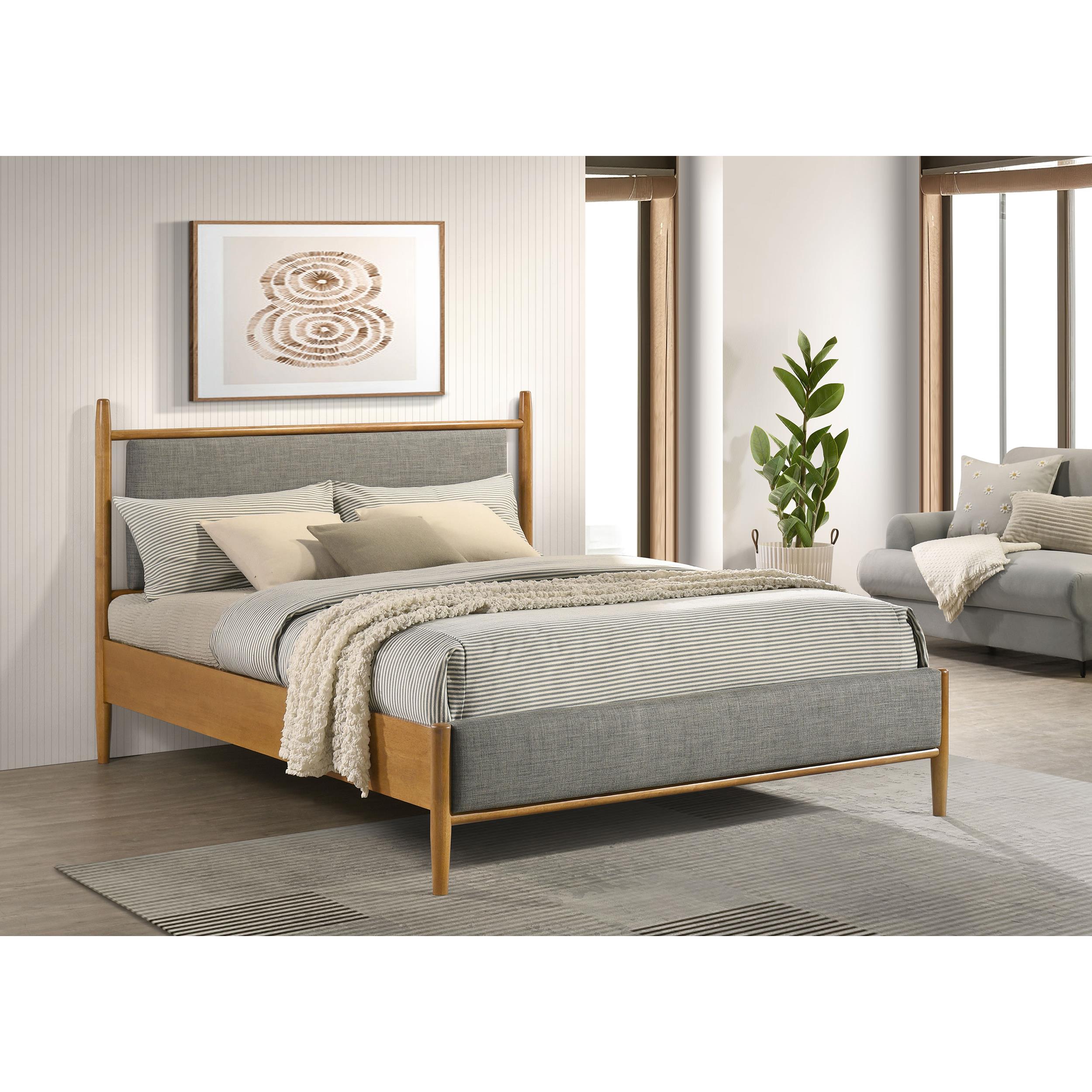  Coaster Furniture Mason 315914Q 46-inch Queen Panel Platform Bed - Grey/Light Brown IMAGE 3