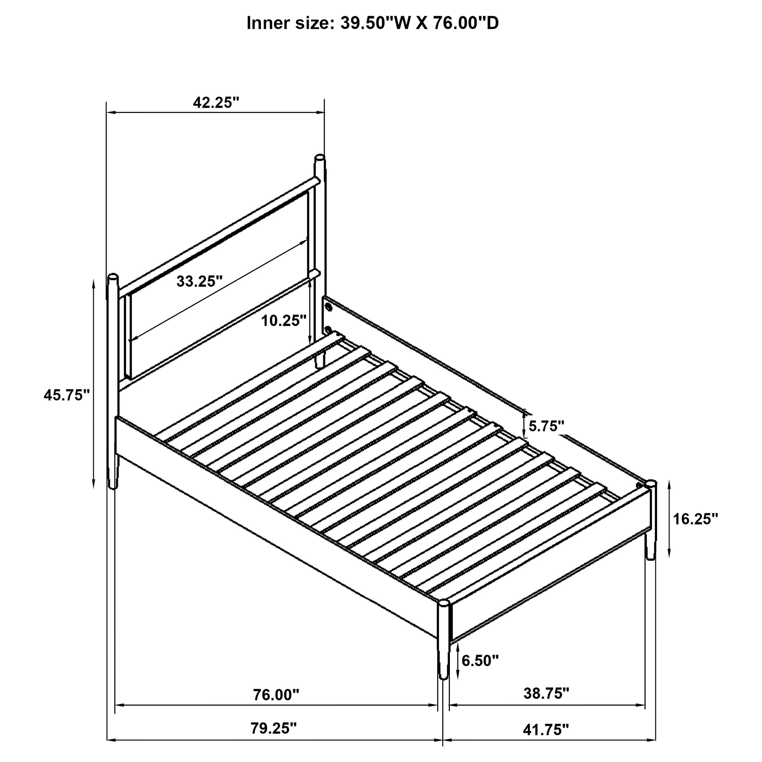  Coaster Furniture Mason 315914T 46-inch Twin Panel Platform Bed - Grey/Light Brown IMAGE 6