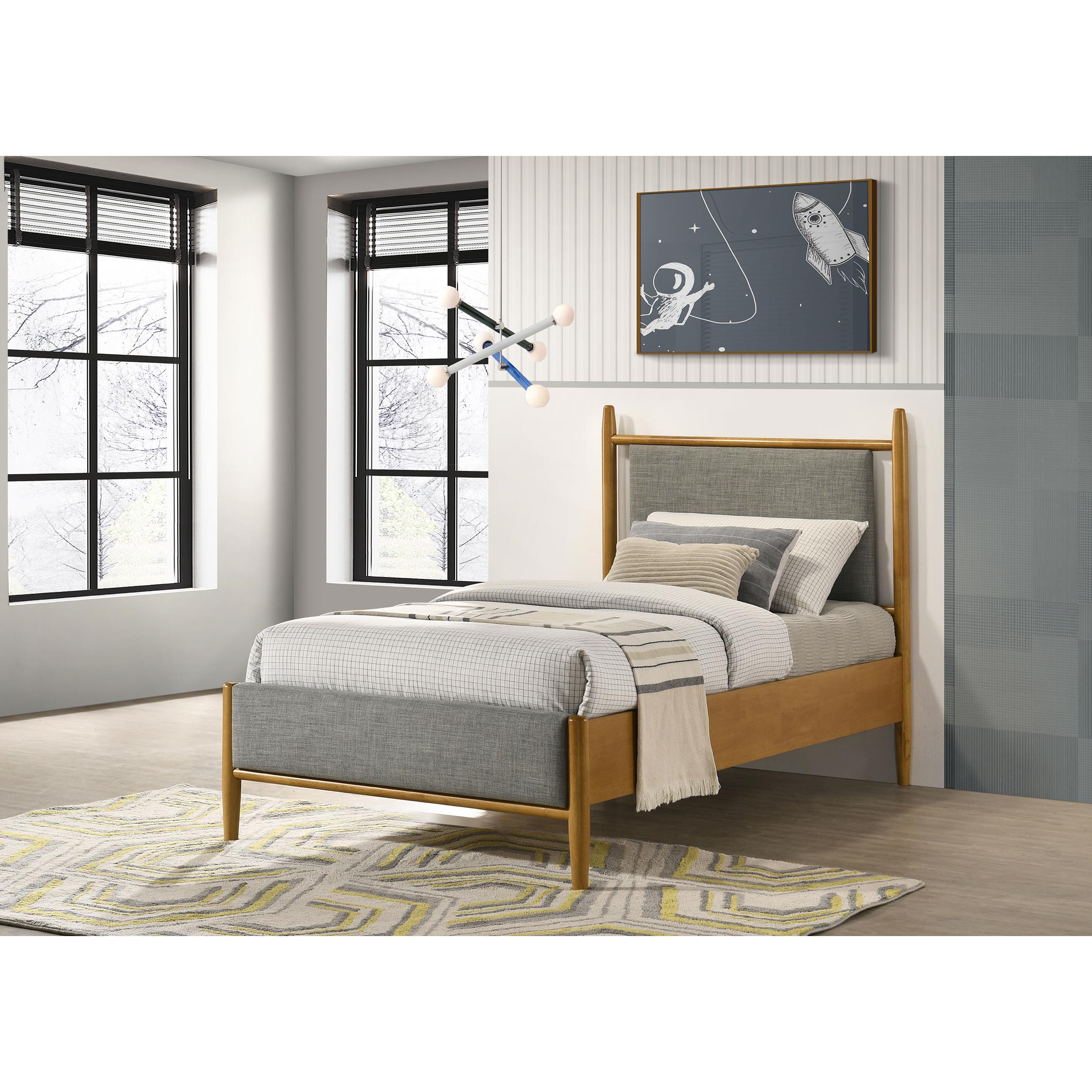 Coaster Furniture Mason 315914T 46-inch Twin Panel Platform Bed - Grey/Light Brown IMAGE 9
