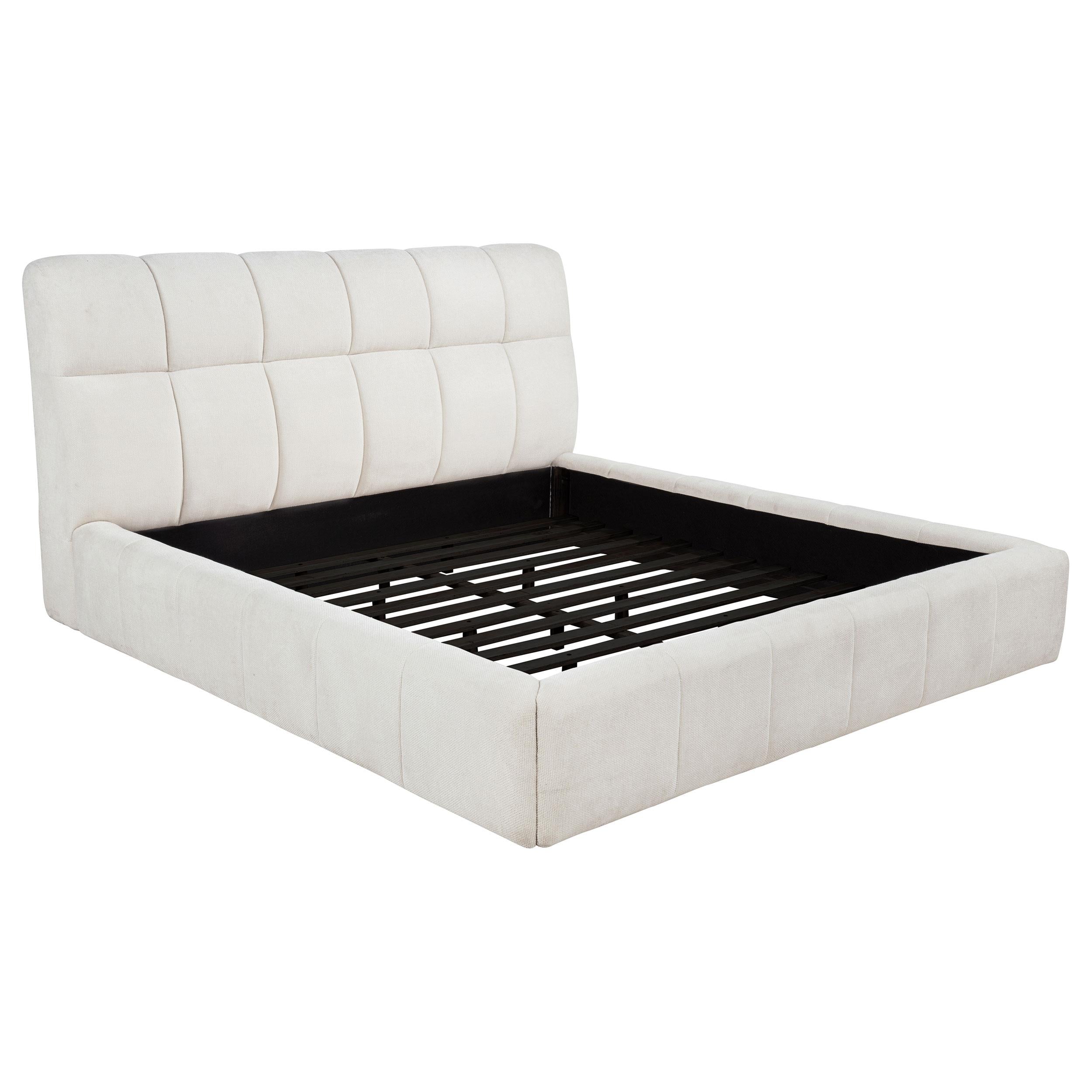  Coaster Furniture Nollet 315917CRMKE 48-inch Upholstered Eastern King Platform Bed - Cream IMAGE 1