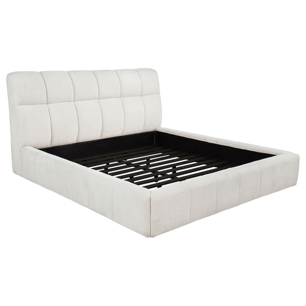 Coaster Furniture Nollet 315917CRMKE 48-inch Upholstered Eastern King Platform Bed - Cream