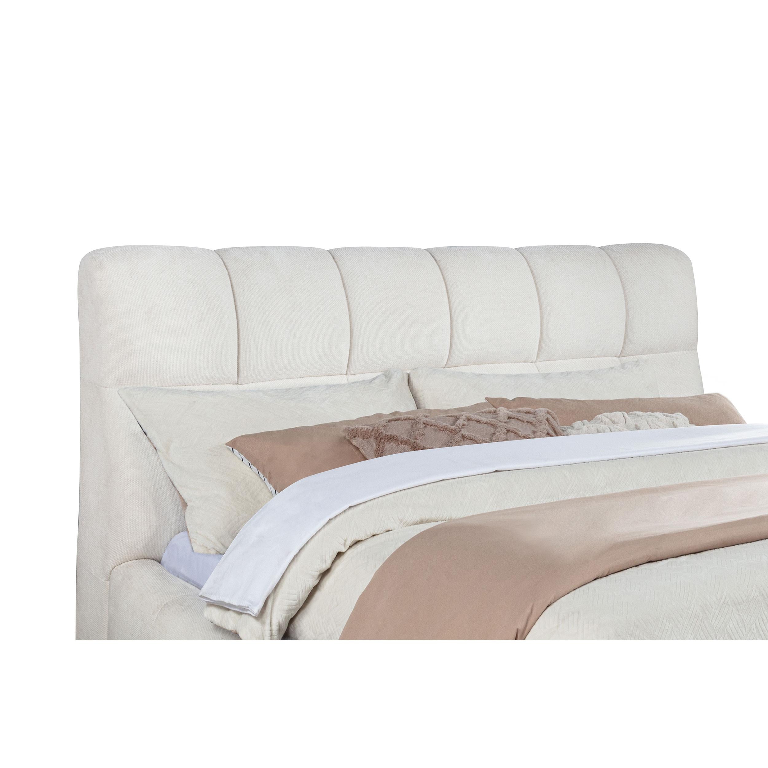  Coaster Furniture Nollet 315917CRMKE 48-inch Upholstered Eastern King Platform Bed - Cream IMAGE 3