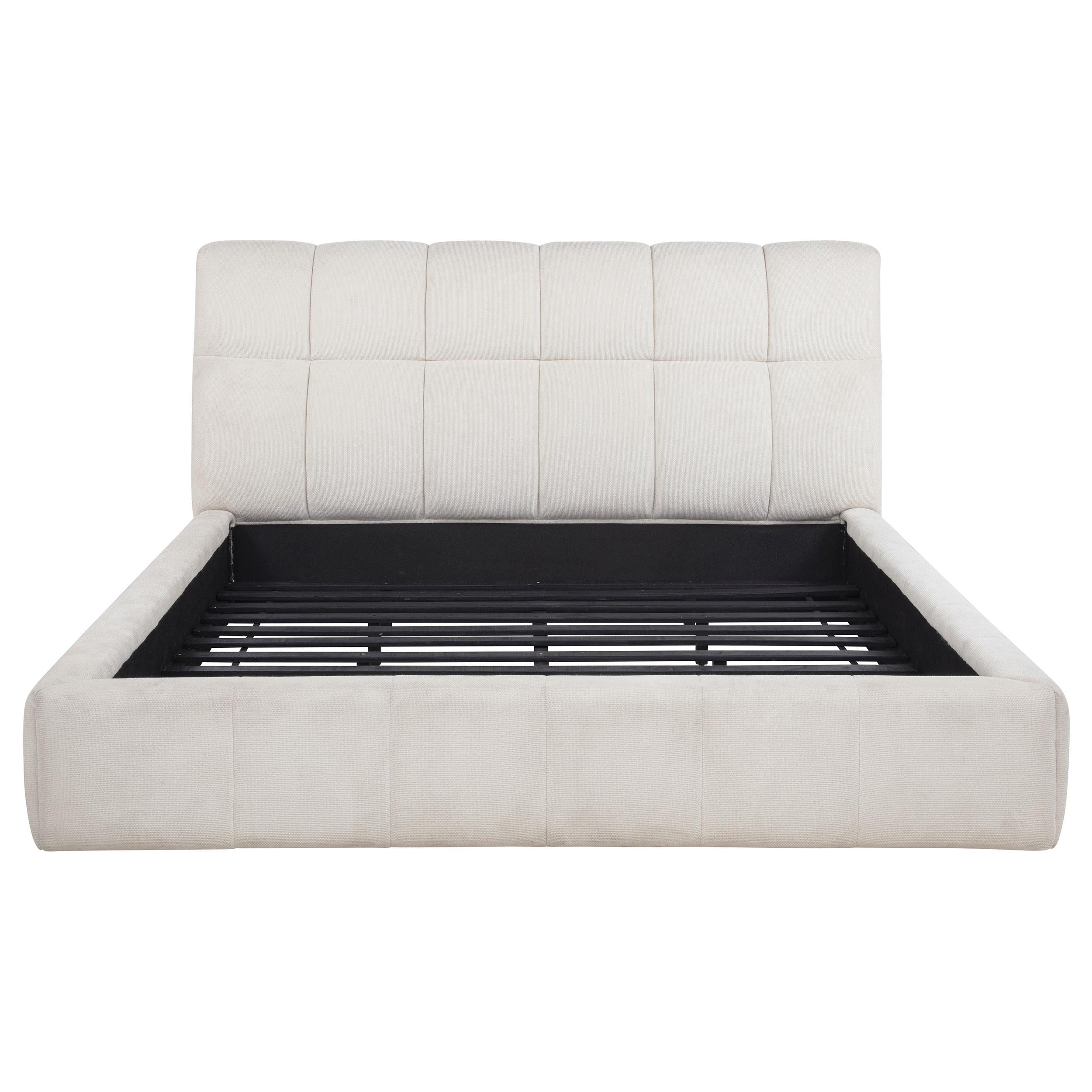  Coaster Furniture Nollet 315917CRMKW 48-inch Upholstered California King Platform Bed - Cream IMAGE 4