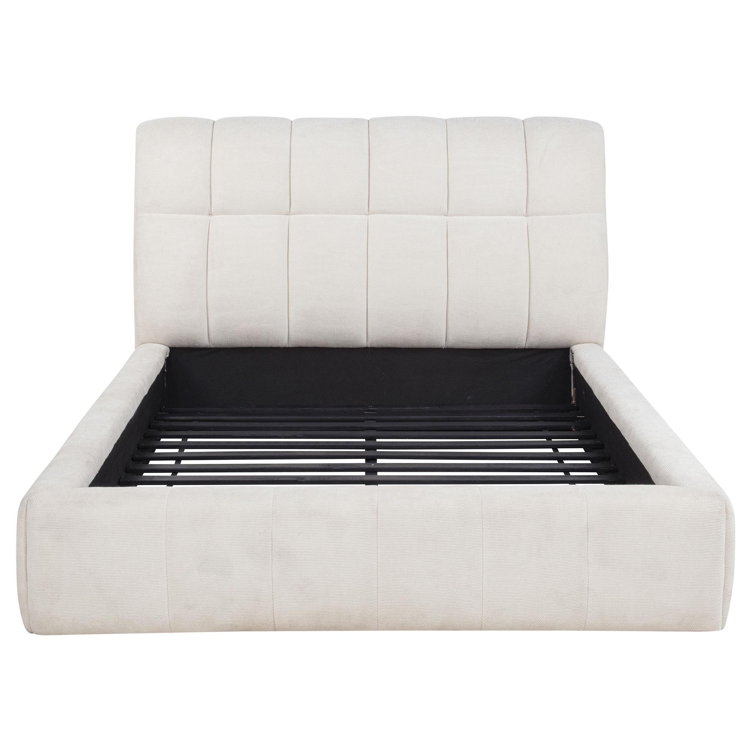  Coaster Furniture Nollet 315917CRMQ 48-inch Upholstered Queen Panel Platform Bed - Cream IMAGE 2