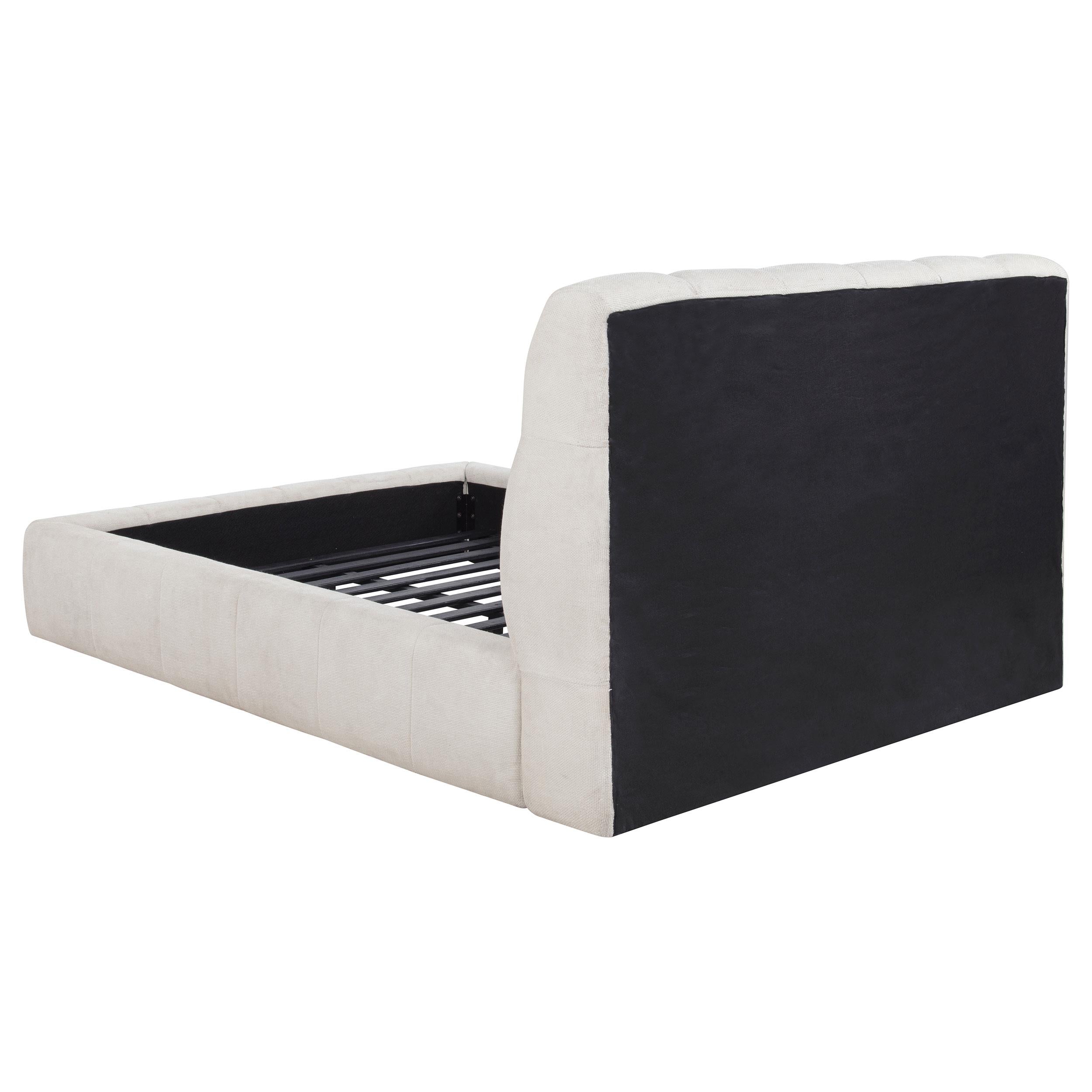  Coaster Furniture Nollet 315917CRMQ 48-inch Upholstered Queen Panel Platform Bed - Cream IMAGE 4