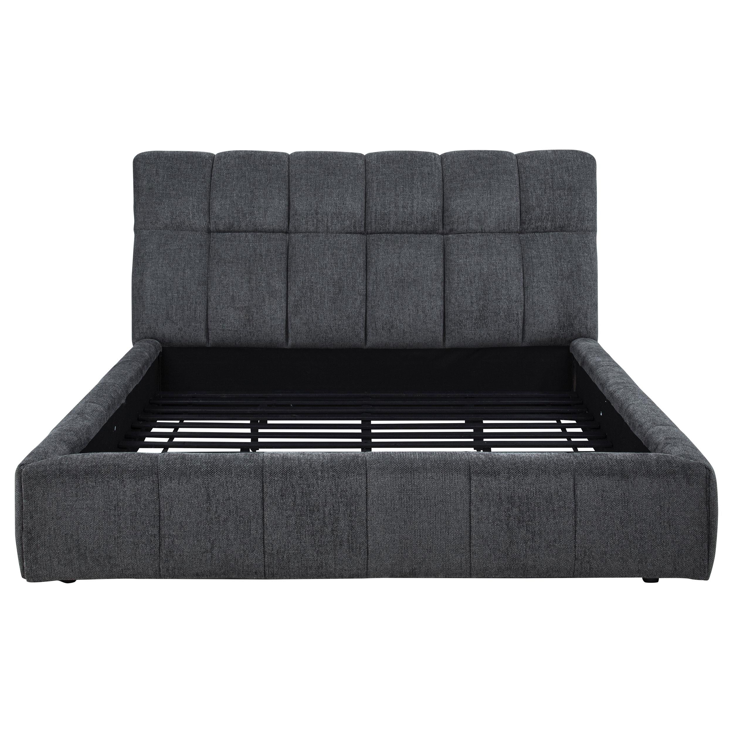  Coaster Furniture Nollet 315917GRYKE 48-inch Upholstered Eastern King Platform Bed - Grey IMAGE 4
