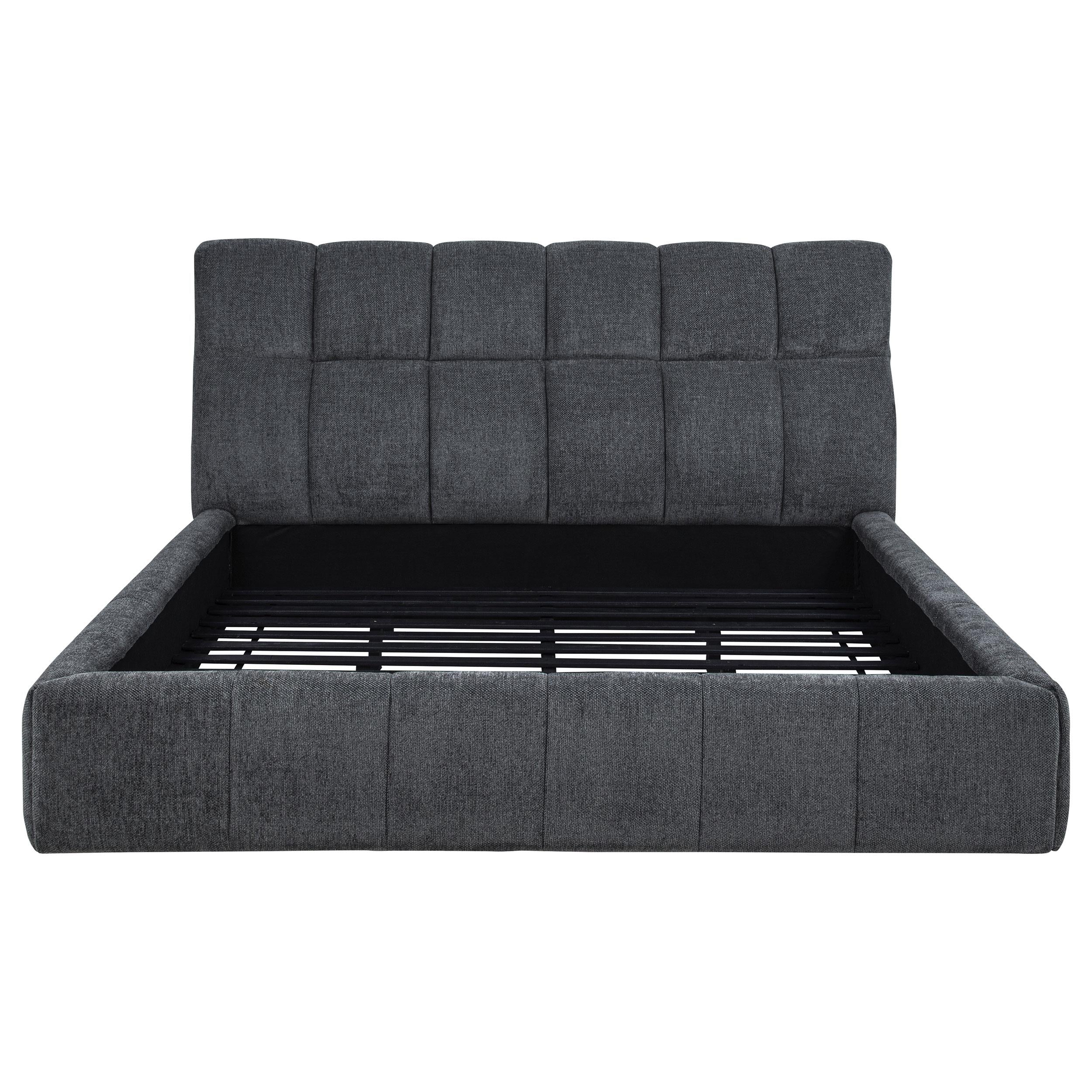  Coaster Furniture Nollet 315917GRYKW 48-inch Upholstered California King Platform Bed - Grey IMAGE 5