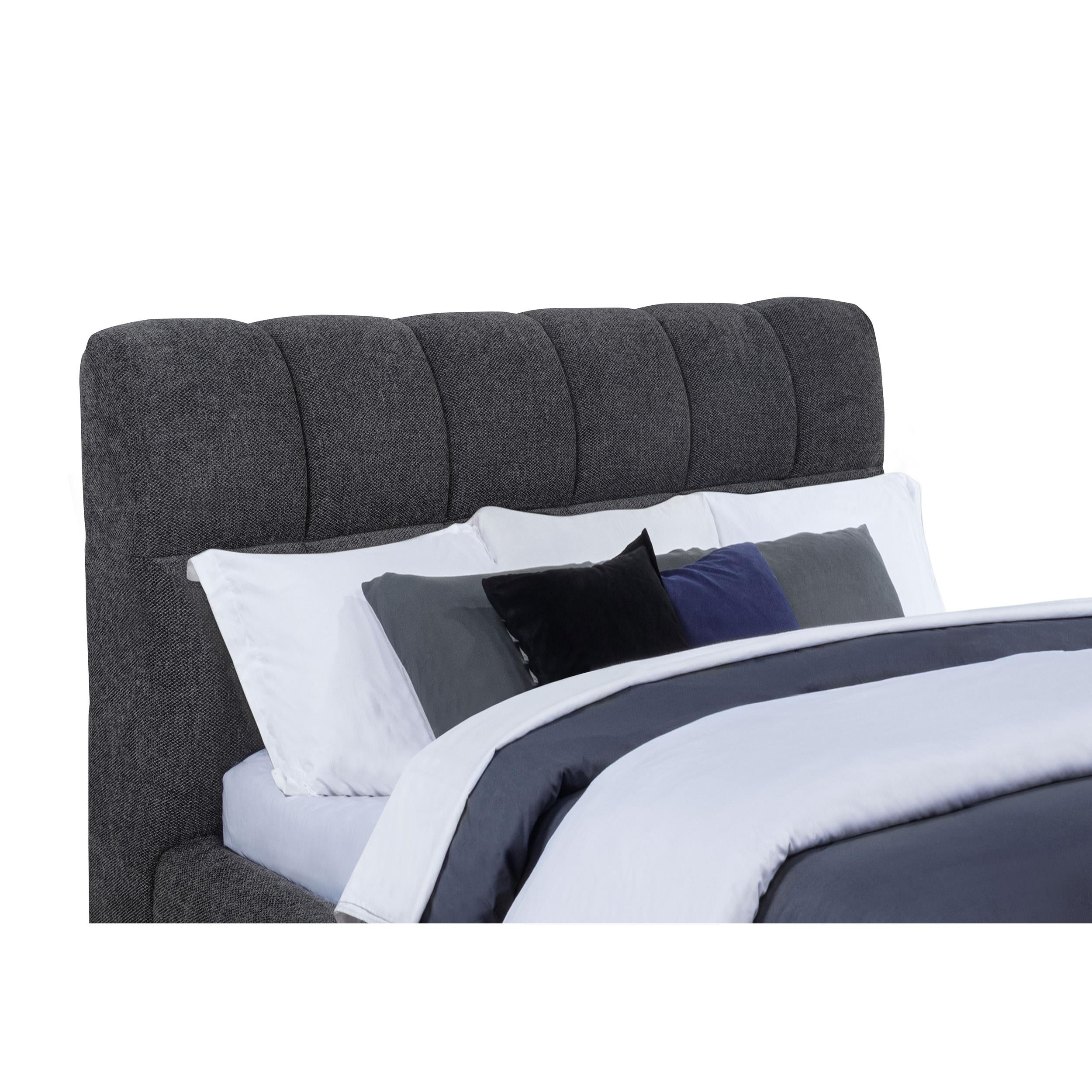 Coaster Furniture Nollet 315917GRYQ 48-inch Upholstered Queen Panel Platform Bed - Grey IMAGE 4
