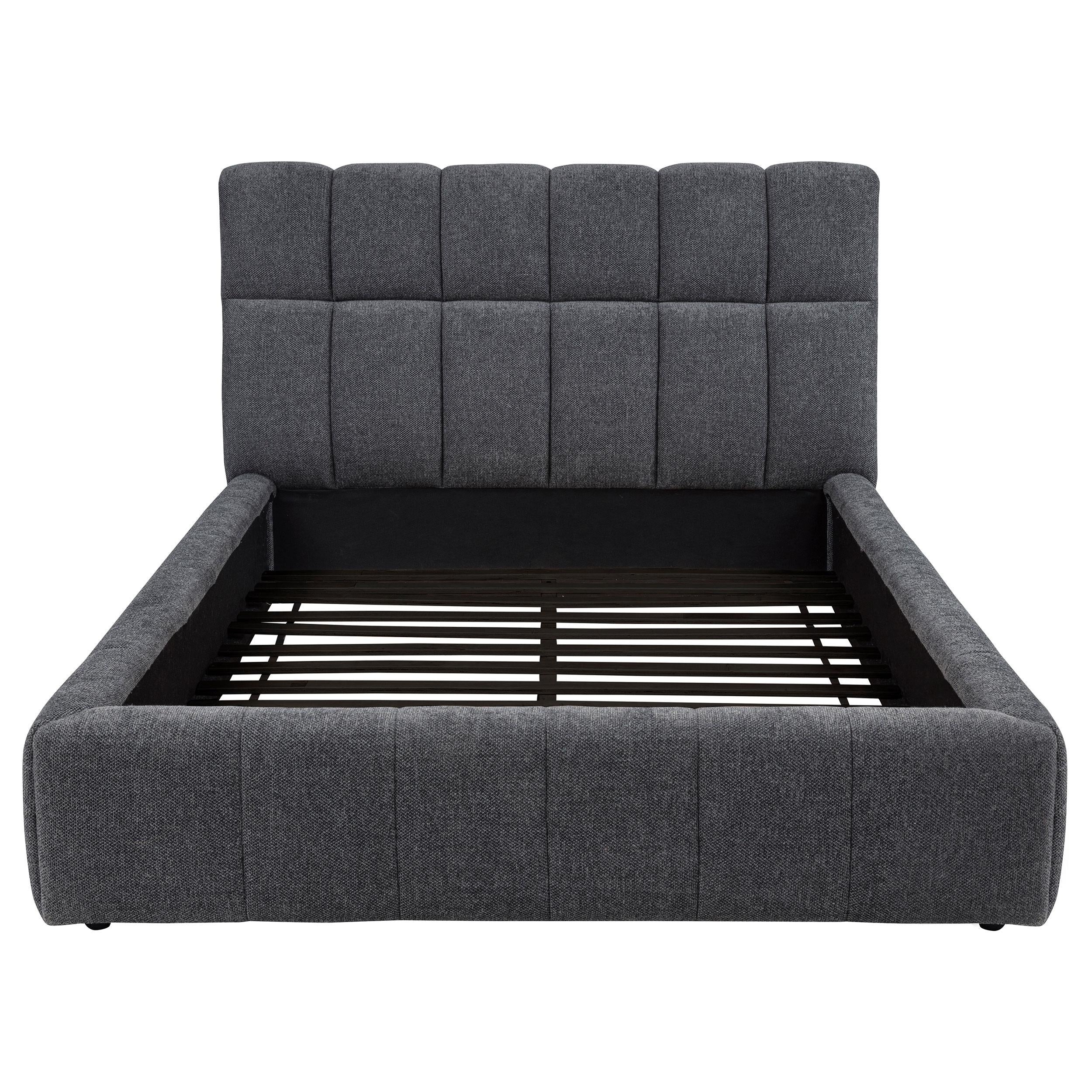  Coaster Furniture Nollet 315917GRYQ 48-inch Upholstered Queen Panel Platform Bed - Grey IMAGE 5