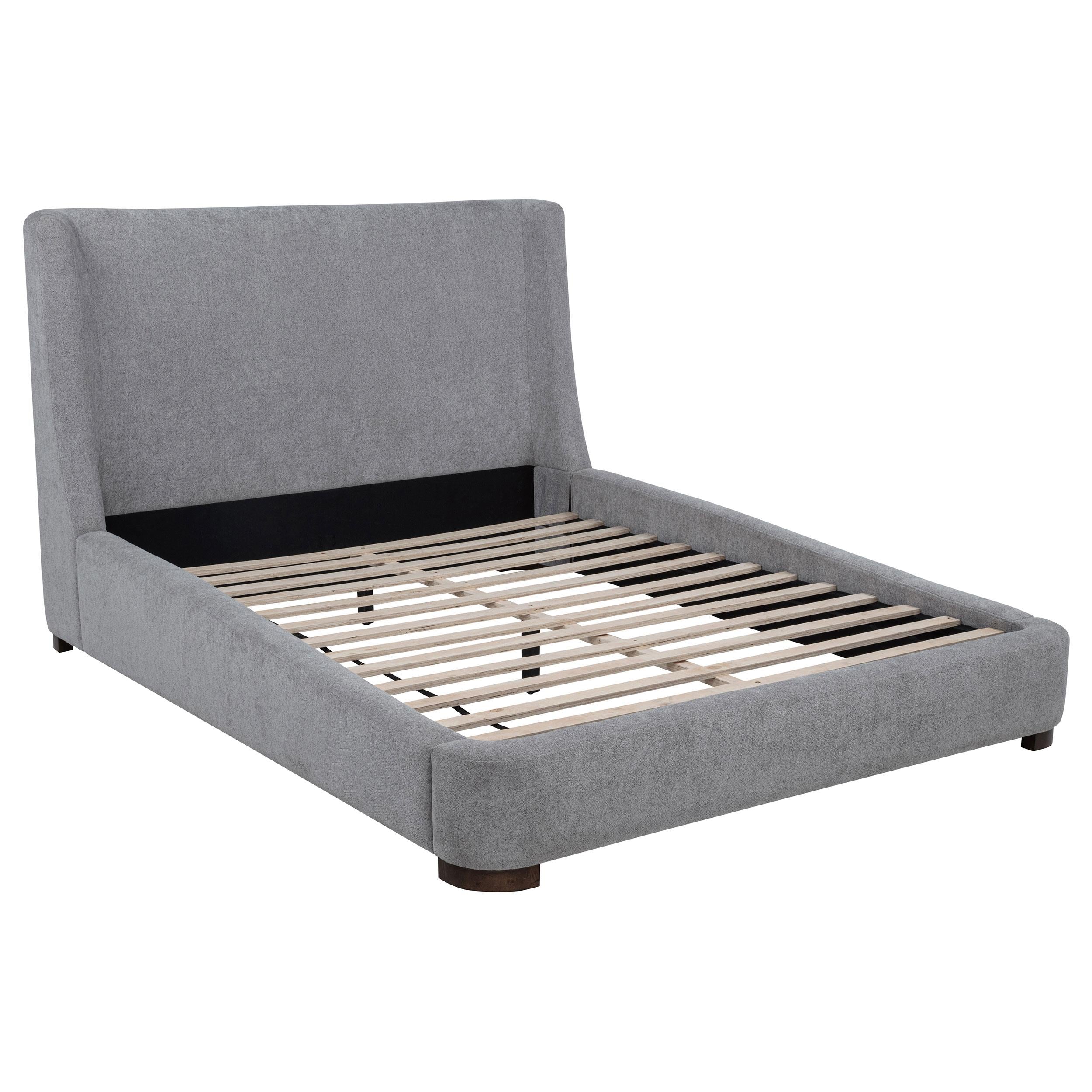  Coaster Furniture Rennes 315928KE Upholstered Eastern King Wingback Platform Bed - Grey IMAGE 3