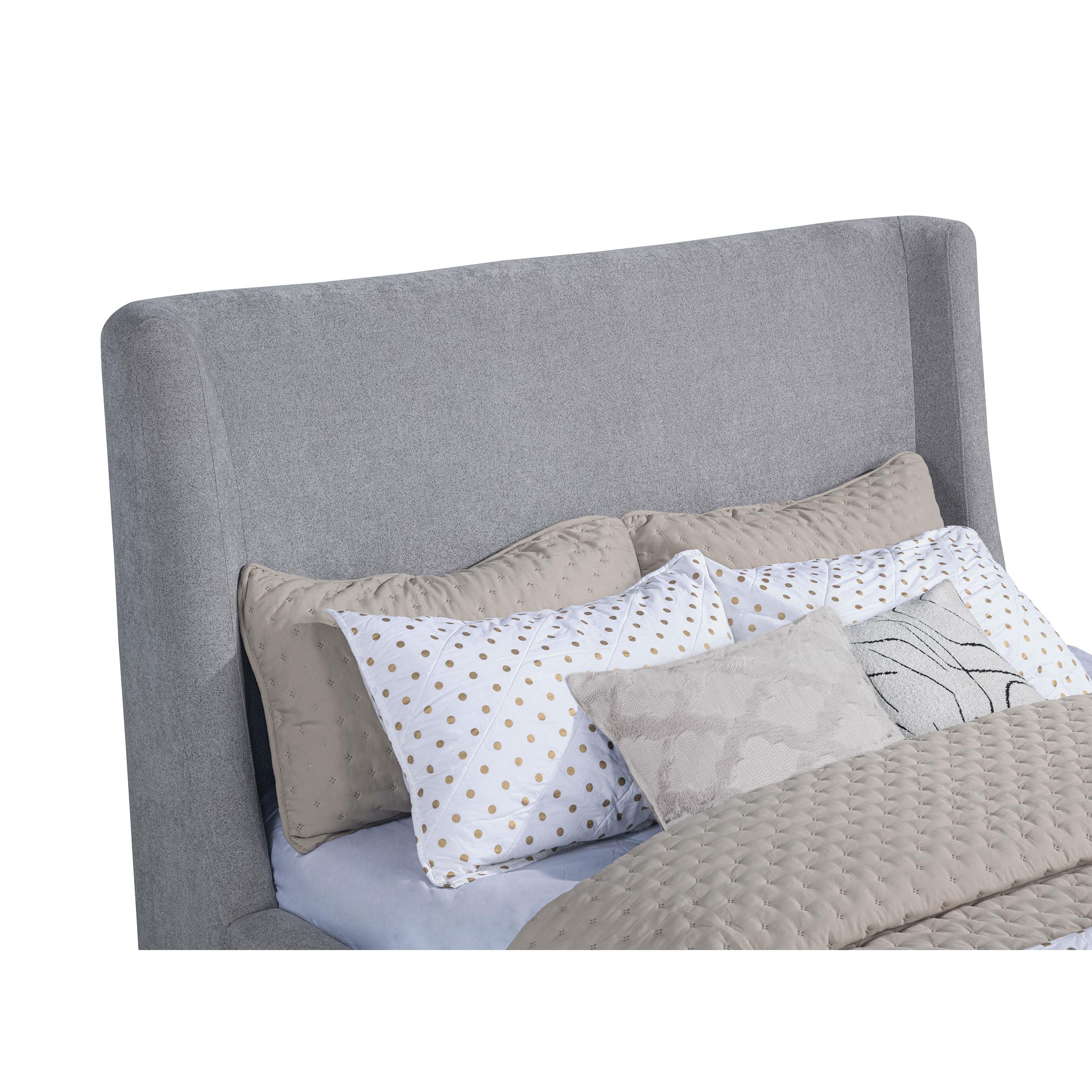  Coaster Furniture Rennes 315928KE Upholstered Eastern King Wingback Platform Bed - Grey IMAGE 4