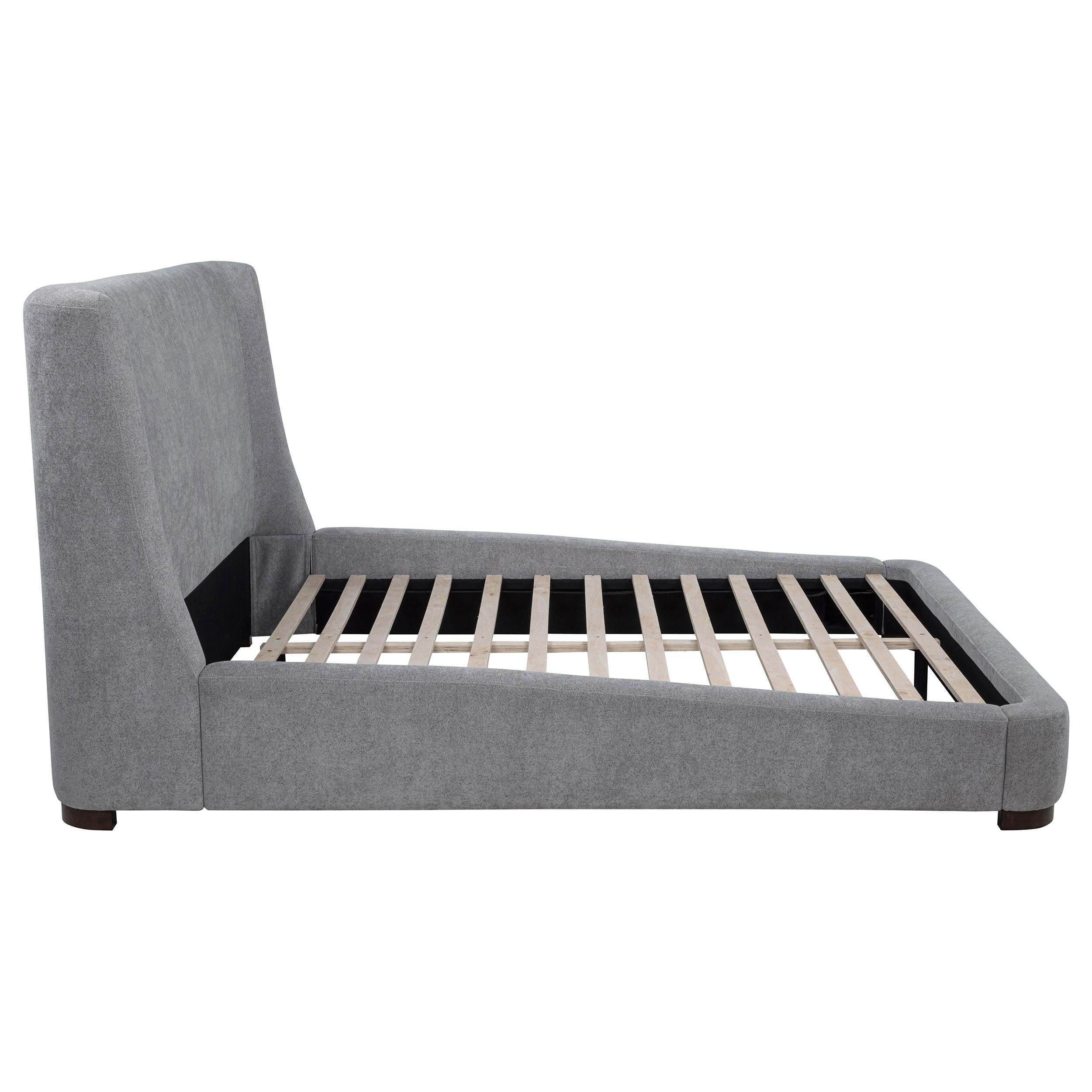  Coaster Furniture Rennes 315928KE Upholstered Eastern King Wingback Platform Bed - Grey IMAGE 8