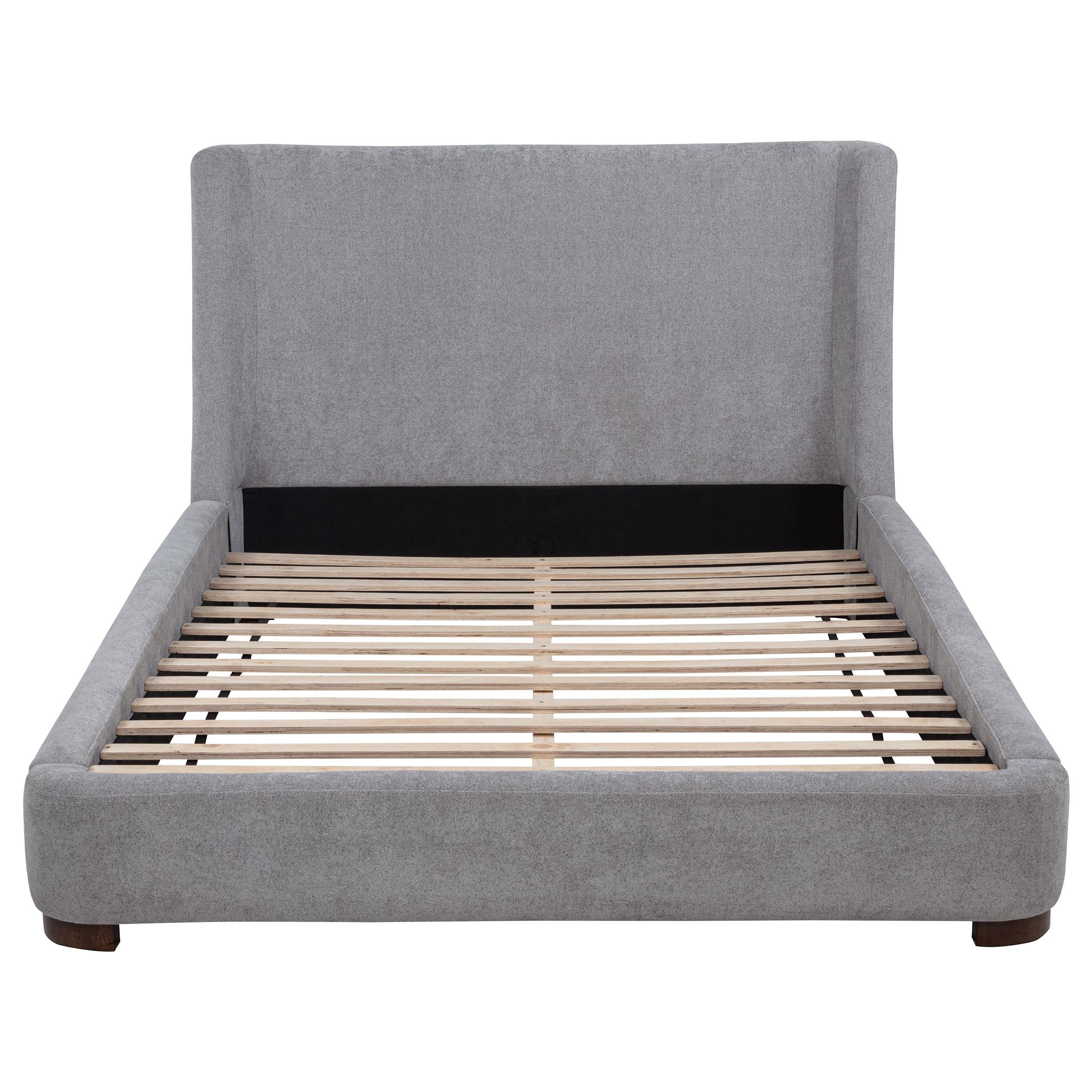  Coaster Furniture Rennes 315928Q Upholstered Queen Wingback Platform Bed - Grey IMAGE 5