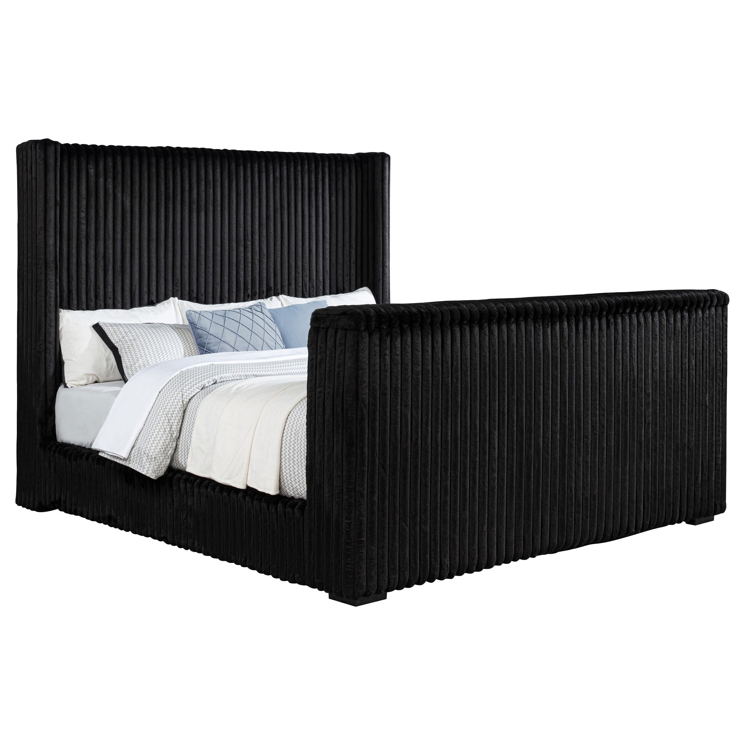  Coaster Furniture Centergrove 315945KE Upholstered Eastern King Wingback TV Bed - Black IMAGE 11