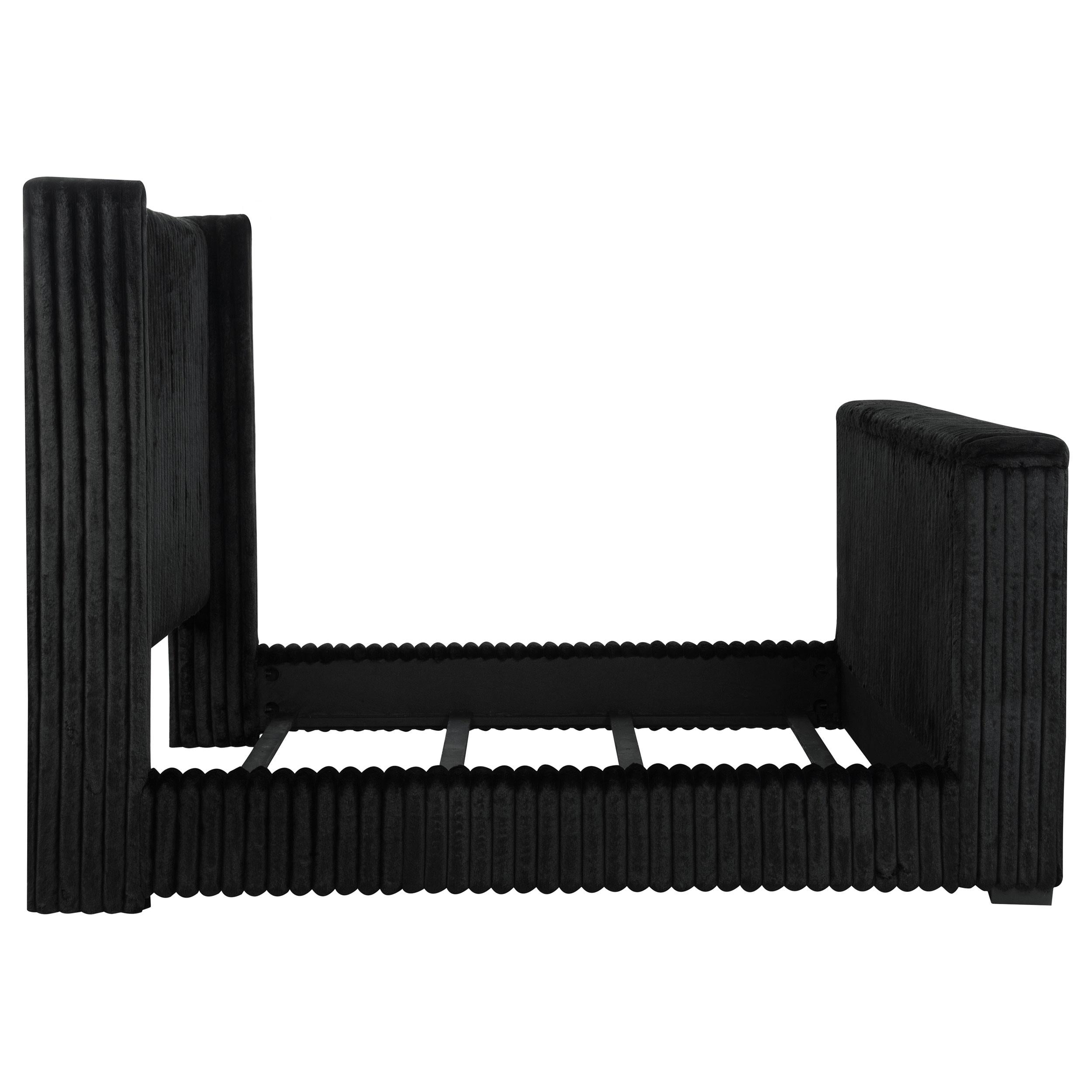  Coaster Furniture Centergrove 315945KW Upholstered California King Wingback TV Bed - Black IMAGE 11