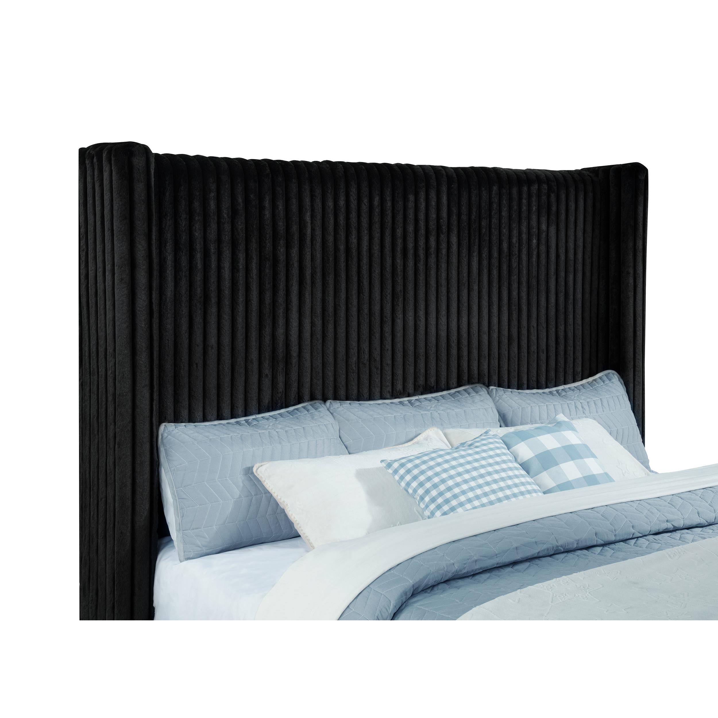  Coaster Furniture Centergrove 315945KW Upholstered California King Wingback TV Bed - Black IMAGE 2