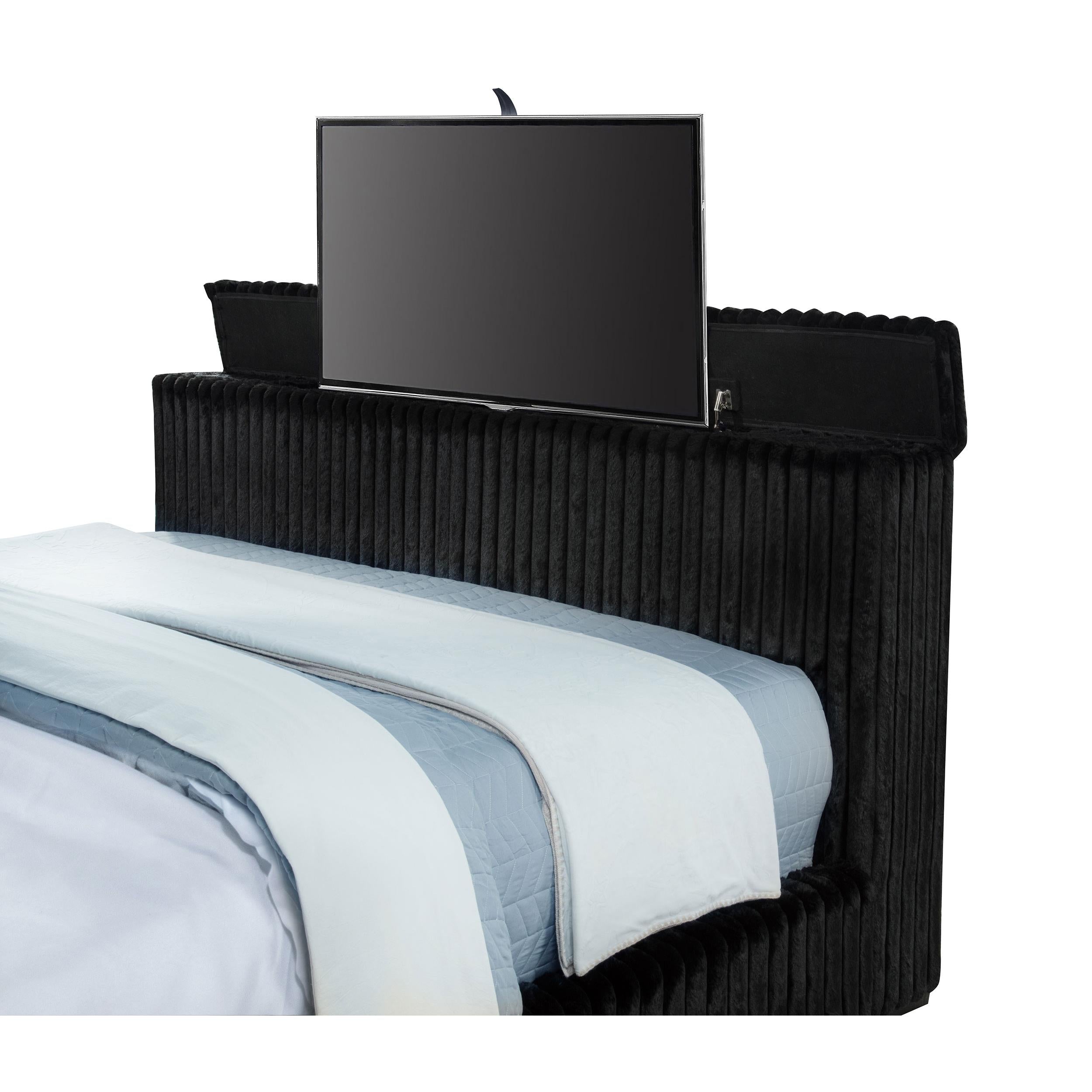  Coaster Furniture Centergrove 315945KW Upholstered California King Wingback TV Bed - Black IMAGE 7
