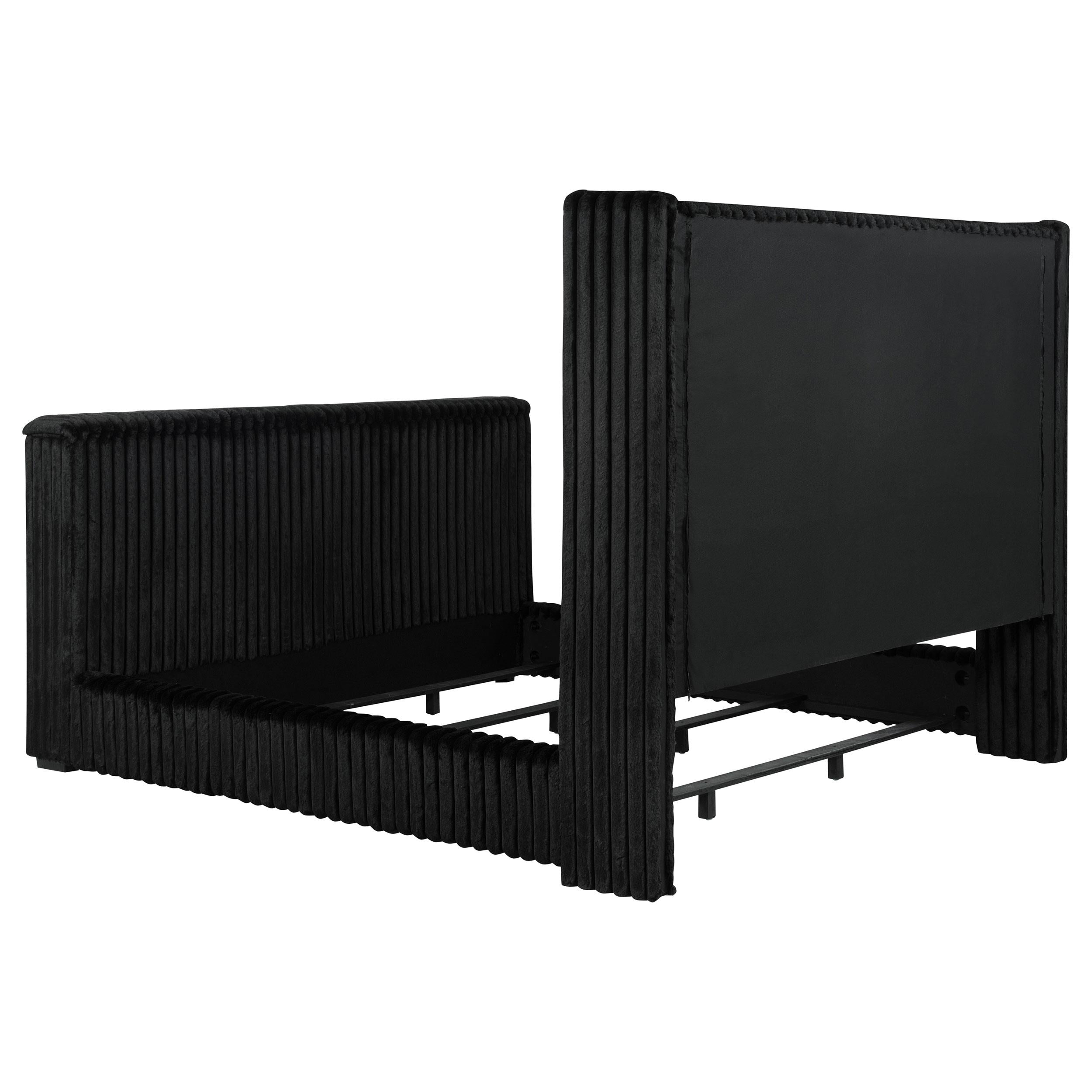  Coaster Furniture Centergrove 315945KW Upholstered California King Wingback TV Bed - Black IMAGE 8