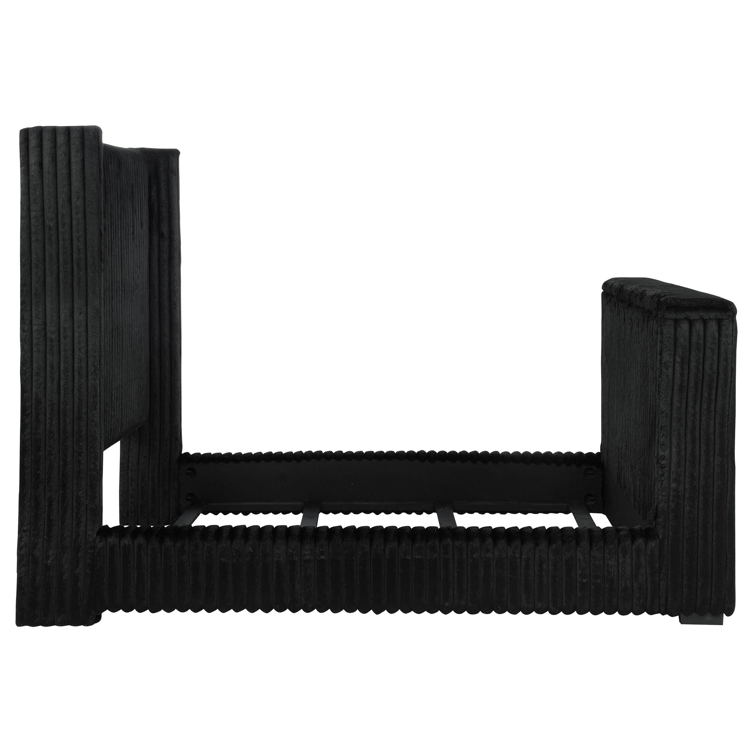  Coaster Furniture Centergrove 315945Q Upholstered Queen Wingback TV Bed - Black IMAGE 11