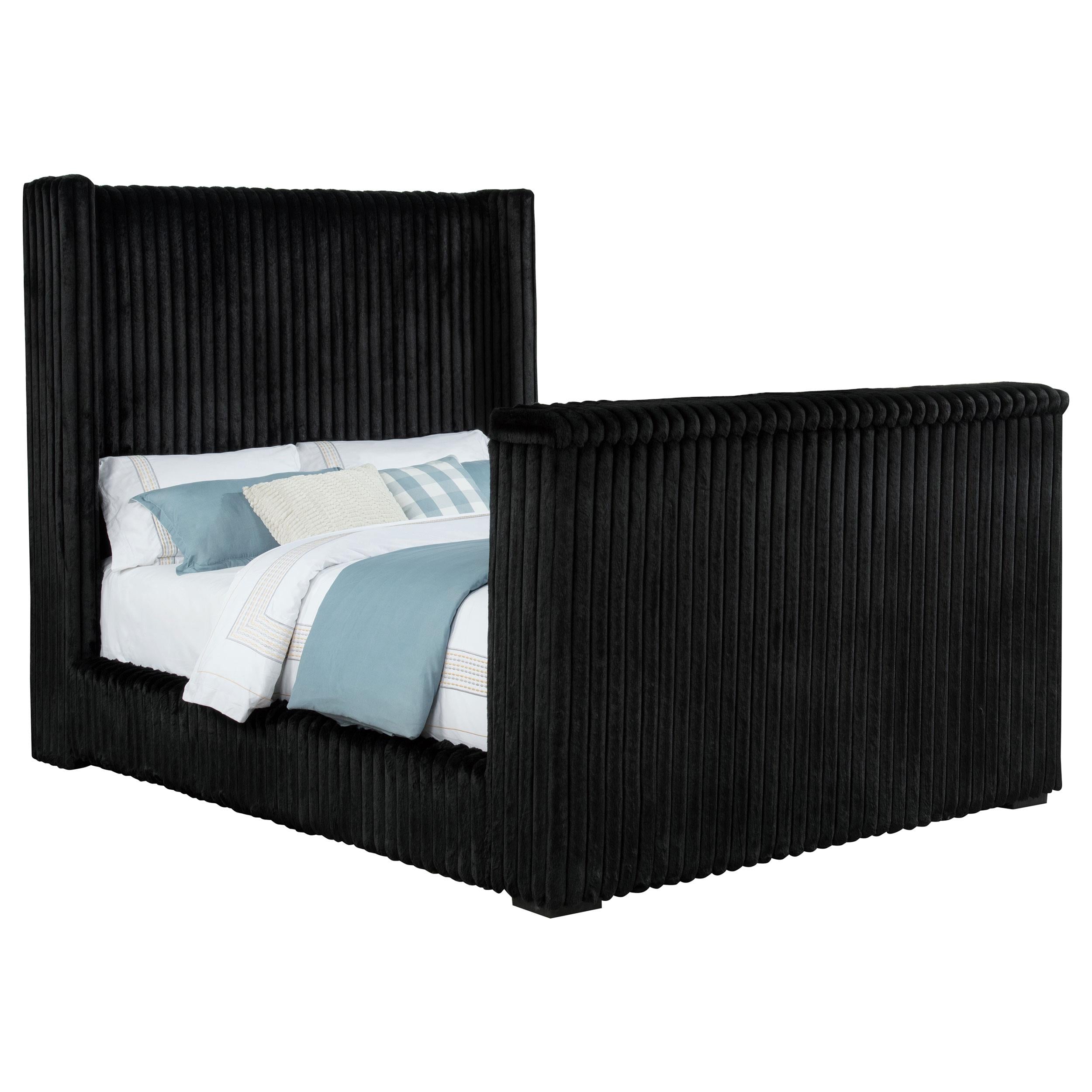  Coaster Furniture Centergrove 315945Q Upholstered Queen Wingback TV Bed - Black IMAGE 12