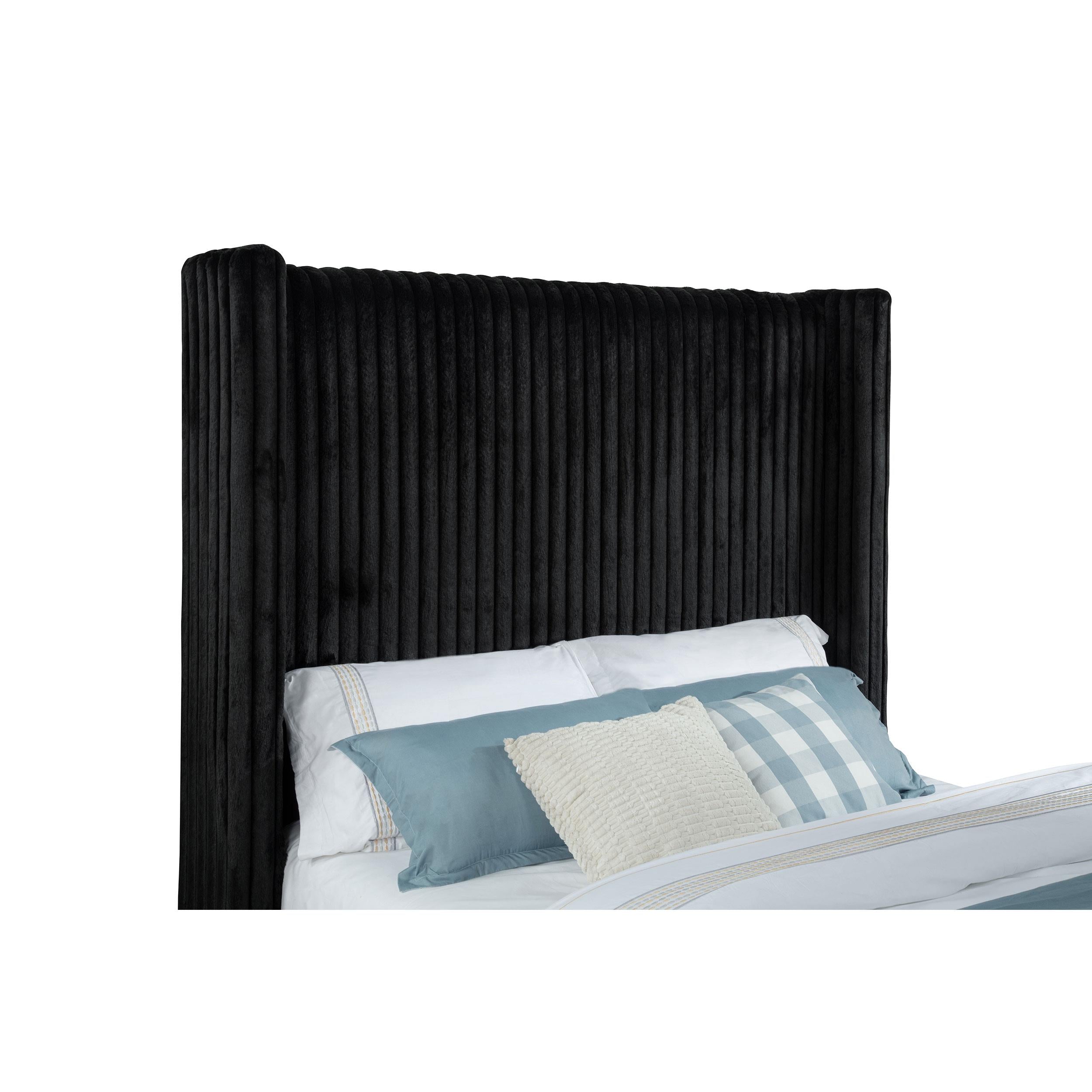  Coaster Furniture Centergrove 315945Q Upholstered Queen Wingback TV Bed - Black IMAGE 3