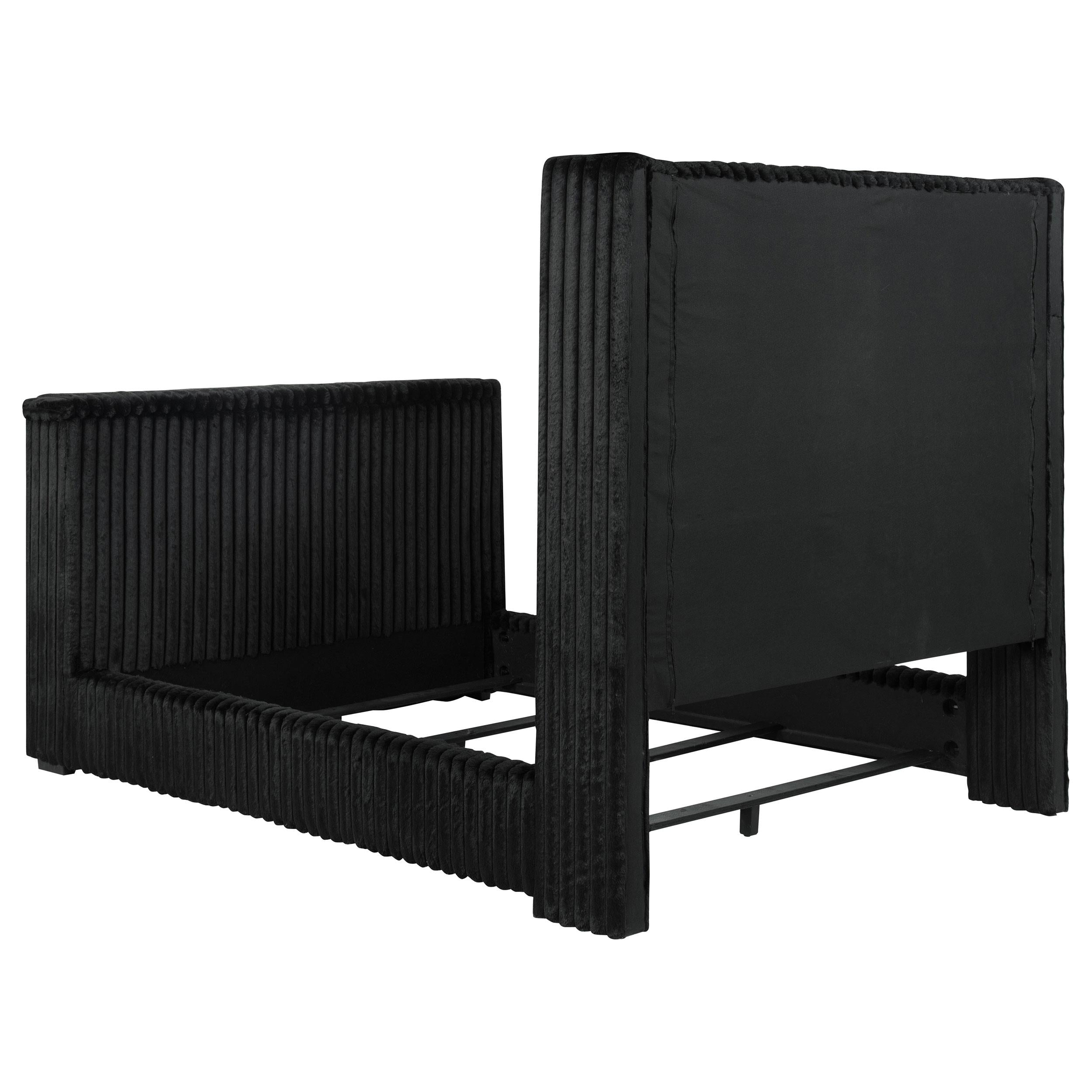  Coaster Furniture Centergrove 315945Q Upholstered Queen Wingback TV Bed - Black IMAGE 8