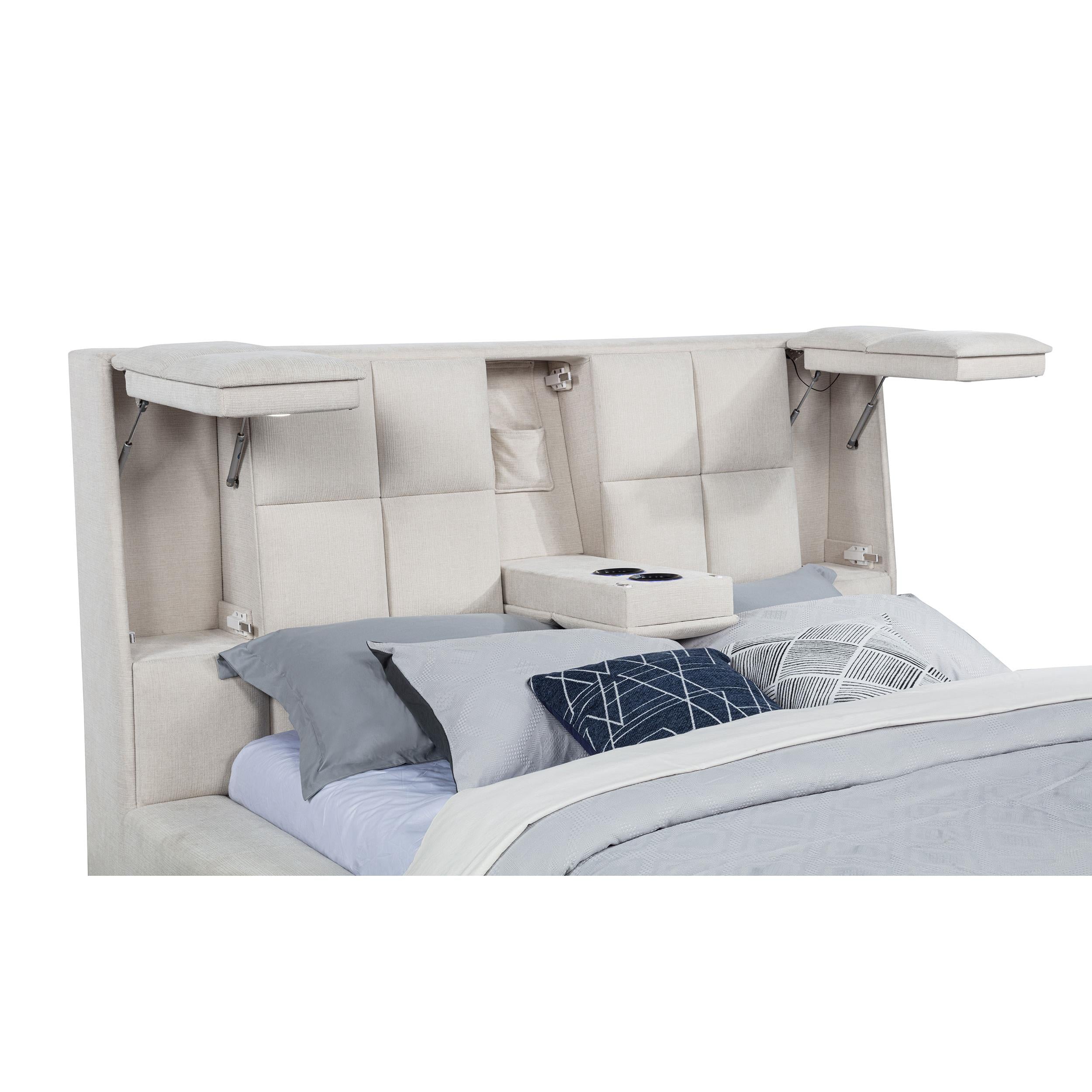  Coaster Furniture Dreux 315948CRMKE Upholstered Eastern King Panel Platform Bed - Cream IMAGE 7
