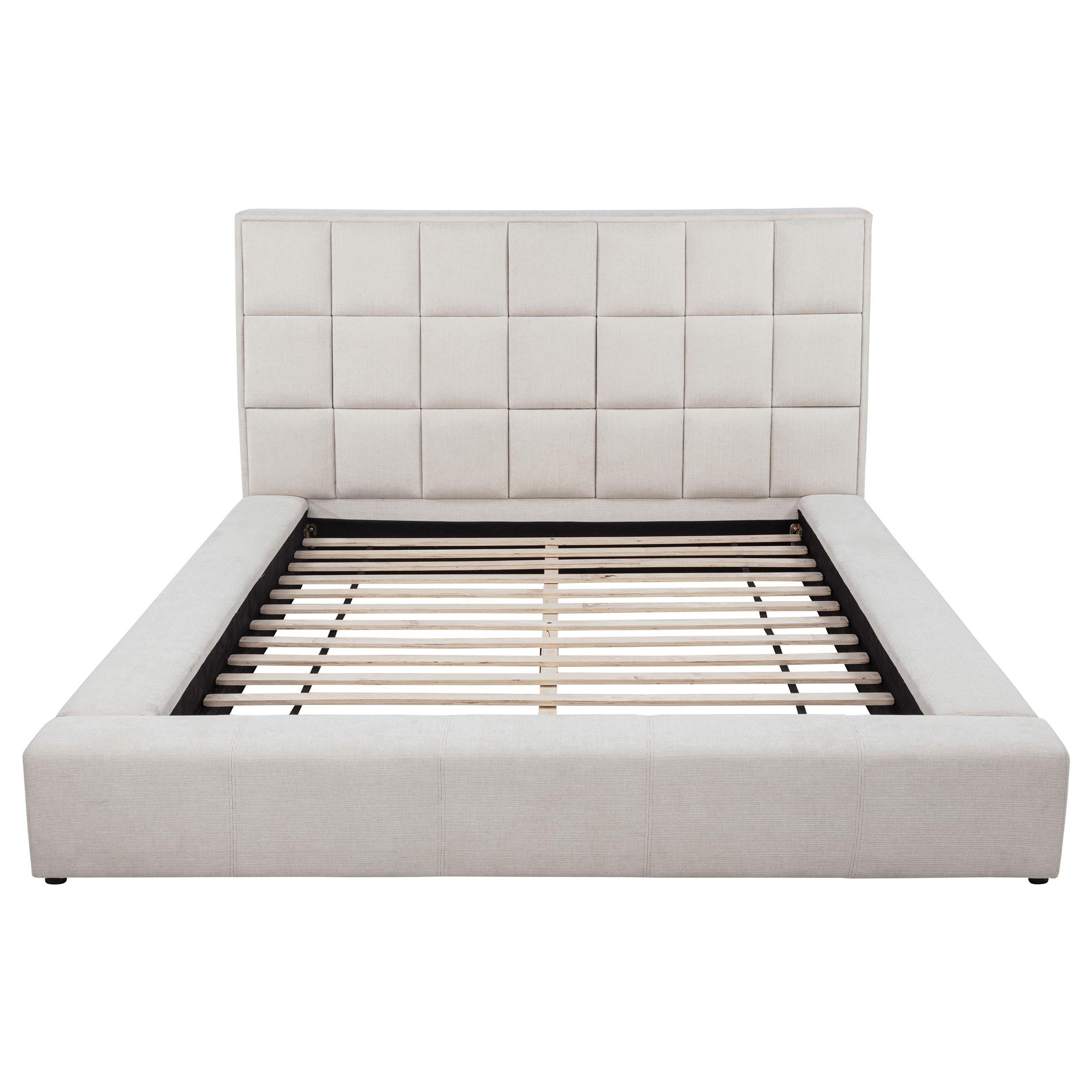  Coaster Furniture Dreux 315948CRMQ Upholstered Queen Panel Platform Bed - Cream IMAGE 4