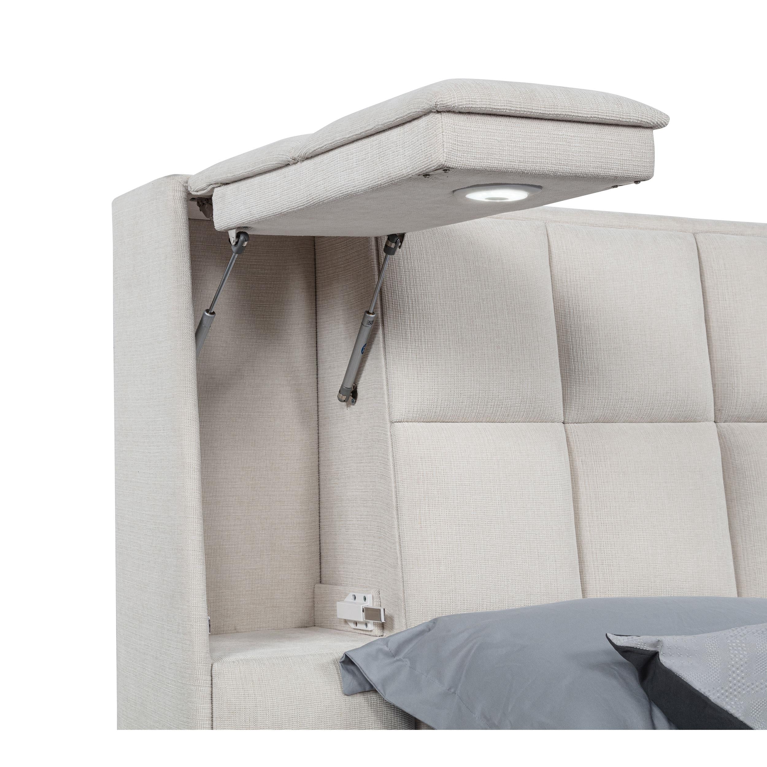  Coaster Furniture Dreux 315948CRMQ Upholstered Queen Panel Platform Bed - Cream IMAGE 5