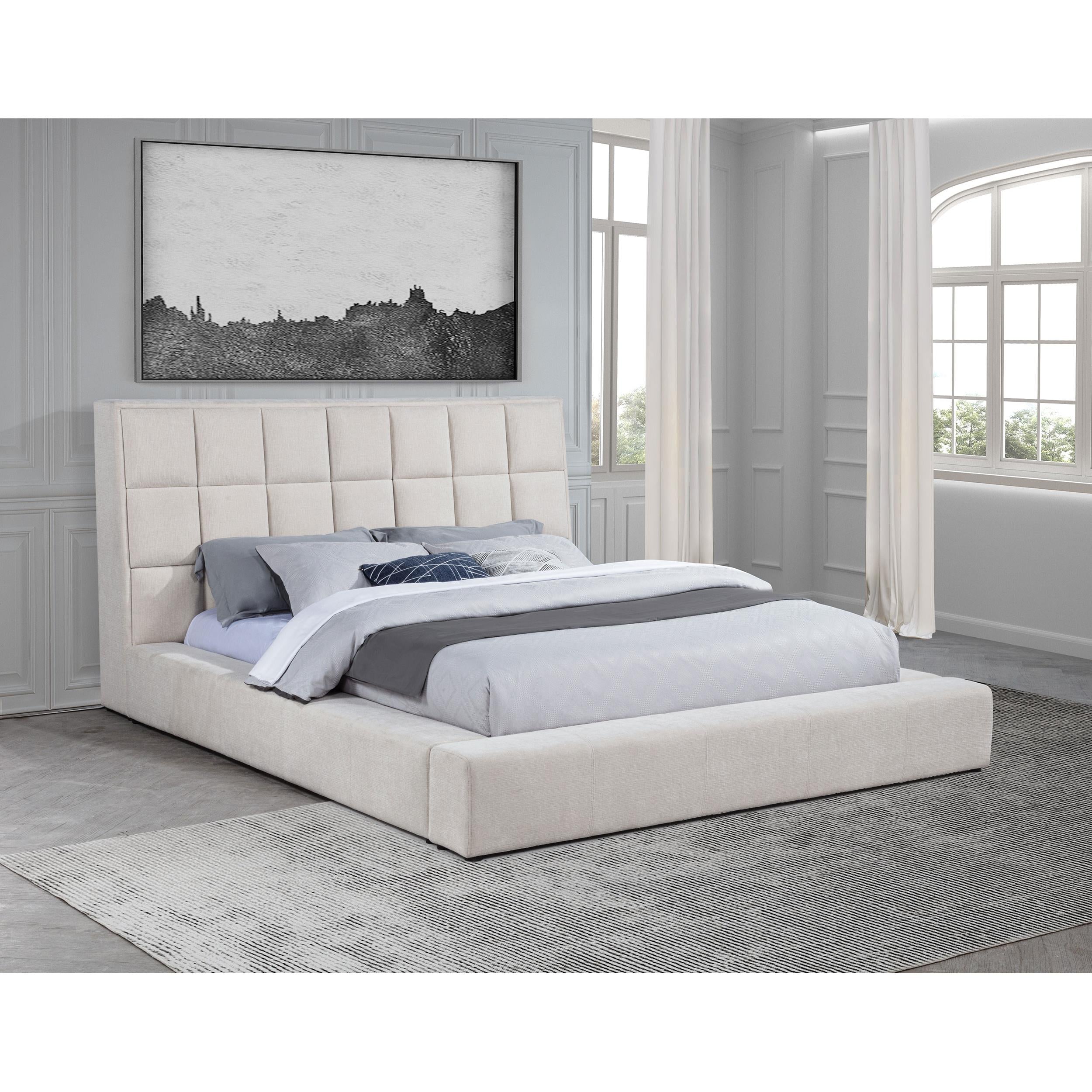  Coaster Furniture Dreux 315948CRMQ Upholstered Queen Panel Platform Bed - Cream IMAGE 6