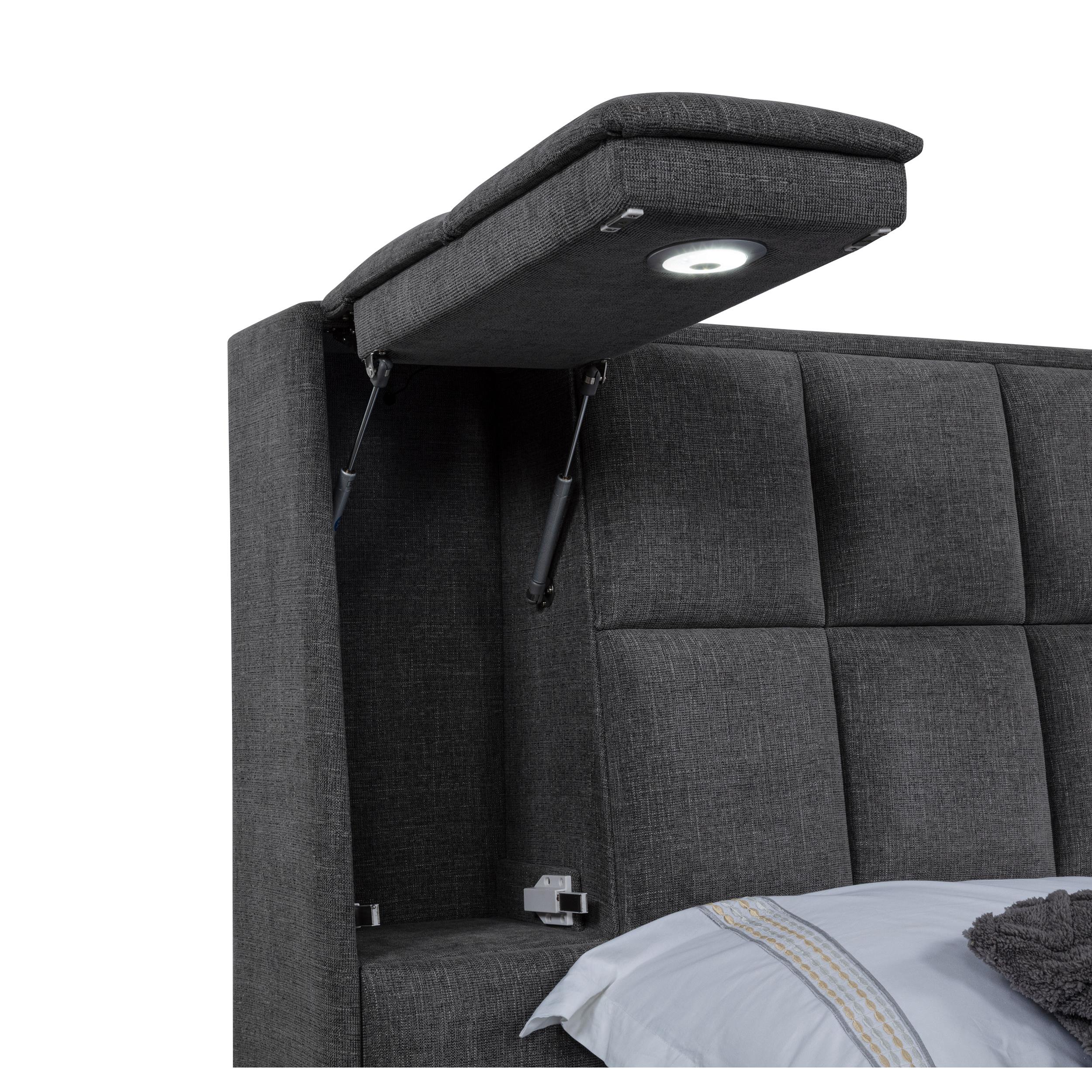  Coaster Furniture Dreux 315948GRYKE Upholstered Eastern King Panel Platform Bed - Grey IMAGE 7