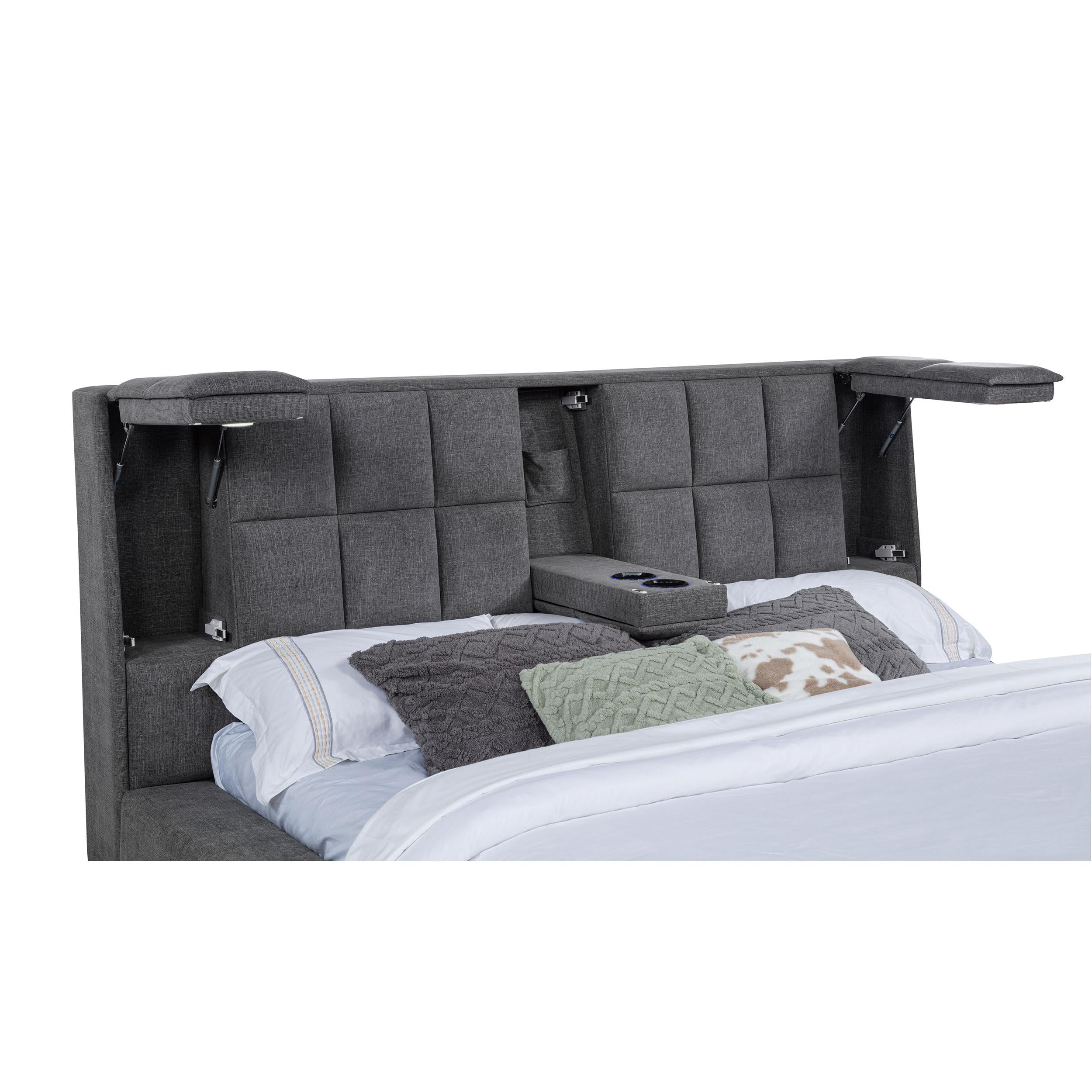  Coaster Furniture Dreux 315948GRYKW Upholstered California King Panel Platform Bed - Grey IMAGE 4