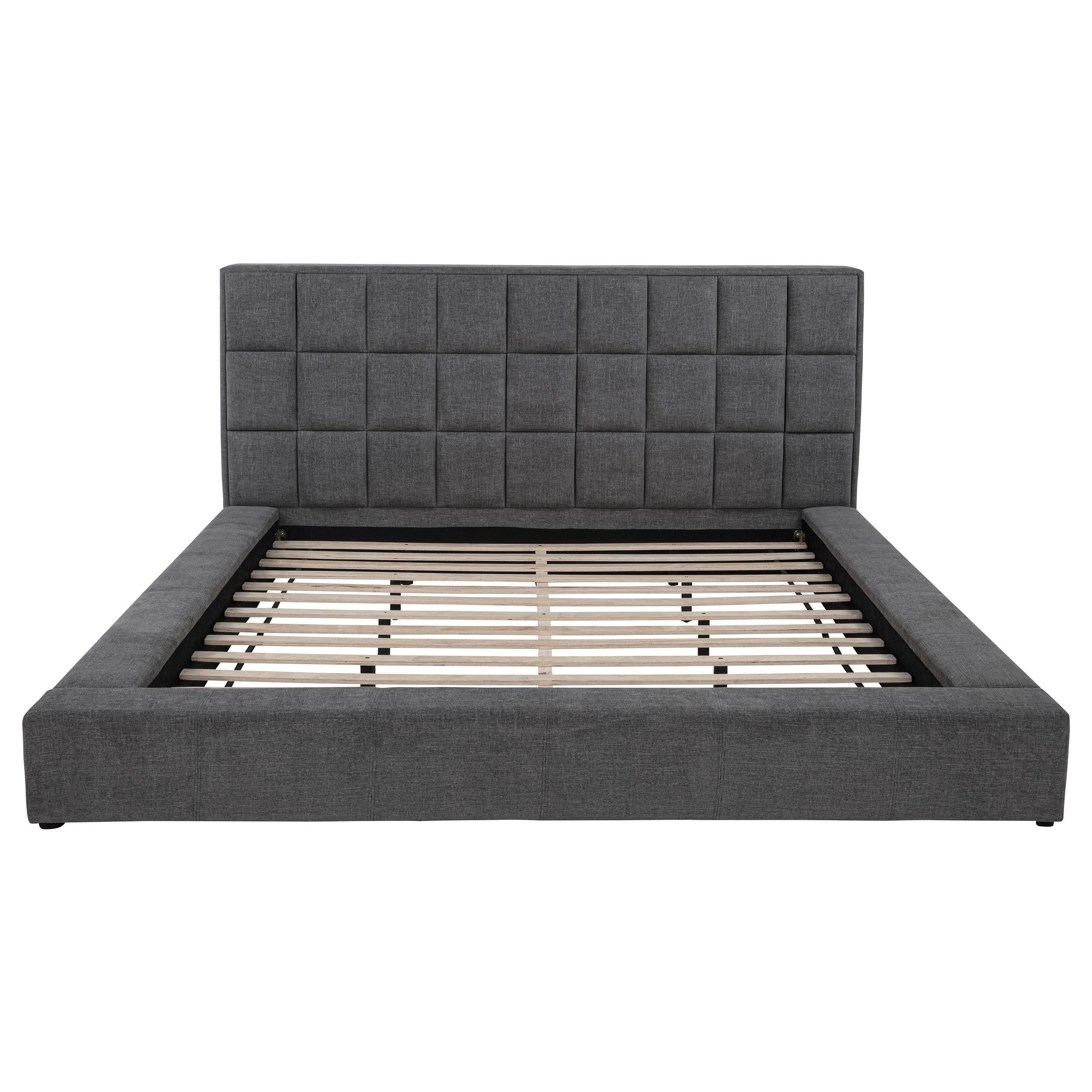  Coaster Furniture Dreux 315948GRYKW Upholstered California King Panel Platform Bed - Grey IMAGE 5