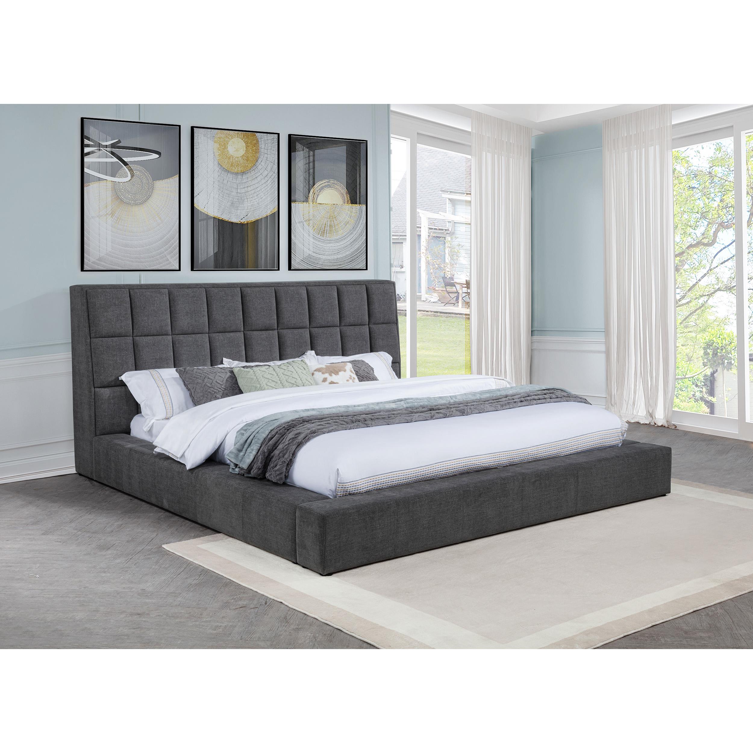  Coaster Furniture Dreux 315948GRYKW Upholstered California King Panel Platform Bed - Grey IMAGE 6