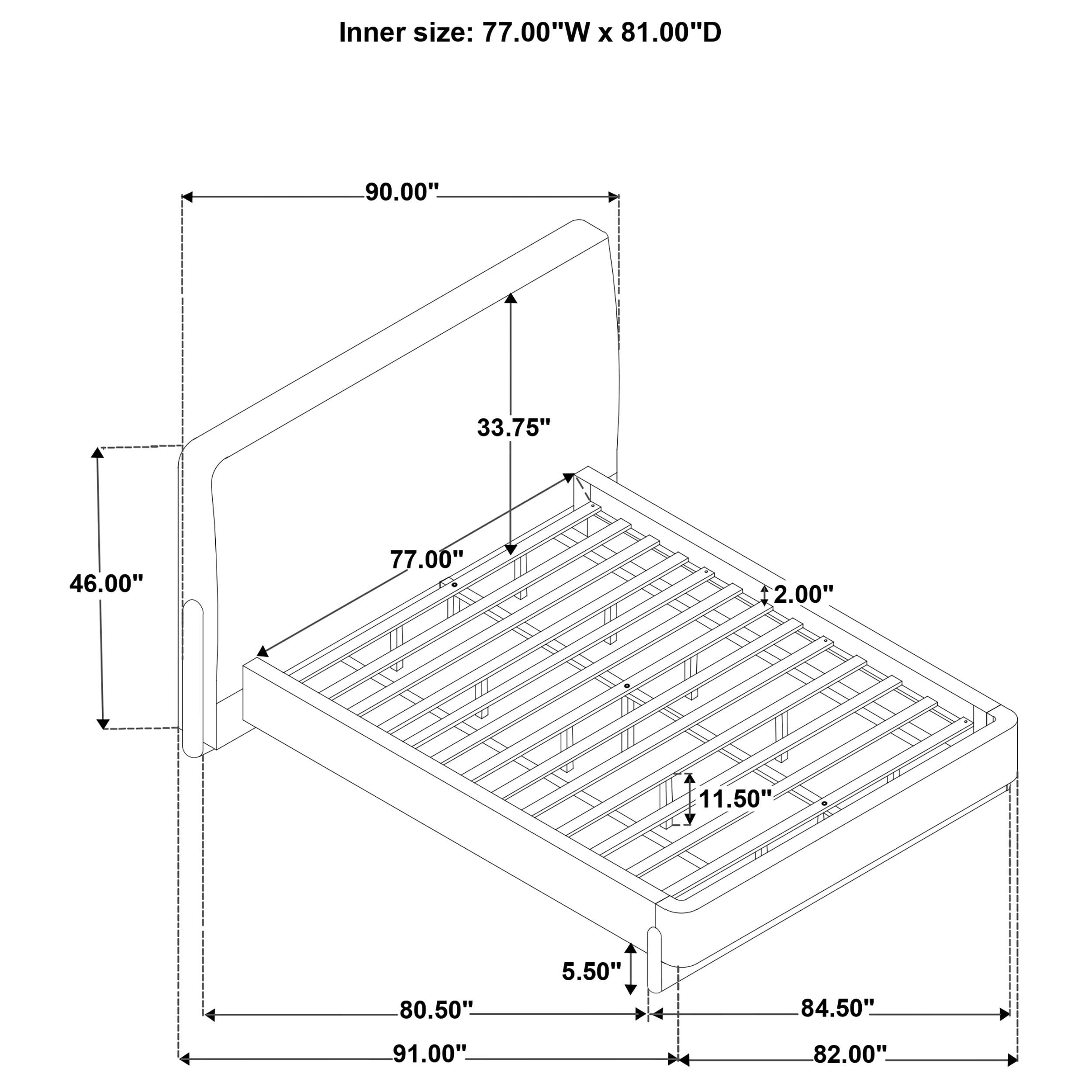 Coaster Furniture Baldacci 315954KE Upholstered Eastern King Platform Bed - Curry/Walnut IMAGE 9