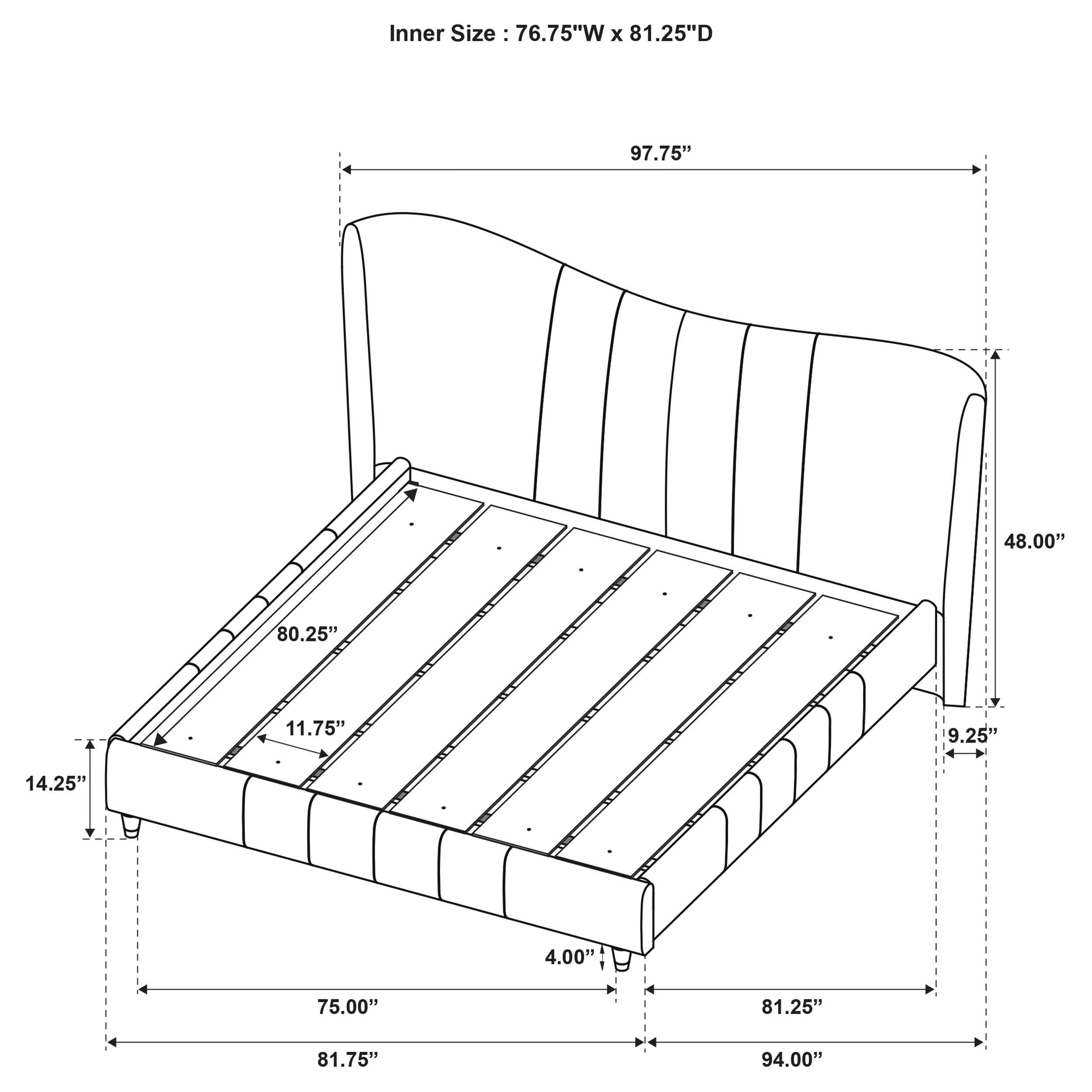  Coaster Furniture Evelyn 315956KE Upholstered Eastern King Panel Platform Bed - Ivory IMAGE 10