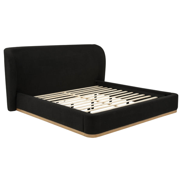 Coaster Furniture Blaire 315967BLKKE Upholstered Eastern King Wingback Platform Bed - Black
