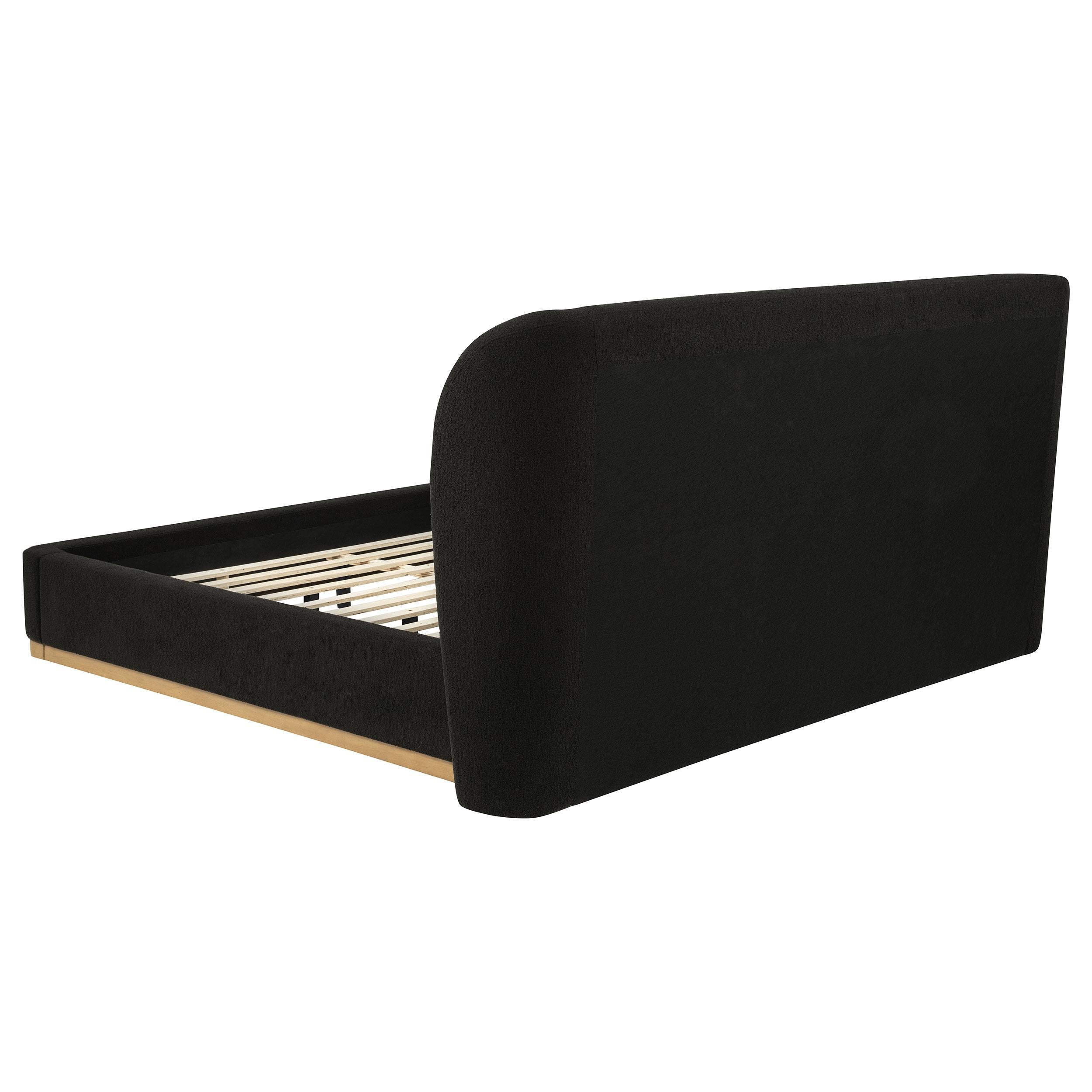  Coaster Furniture Blaire 315967BLKKE Upholstered Eastern King Wingback Platform Bed - Black IMAGE 5