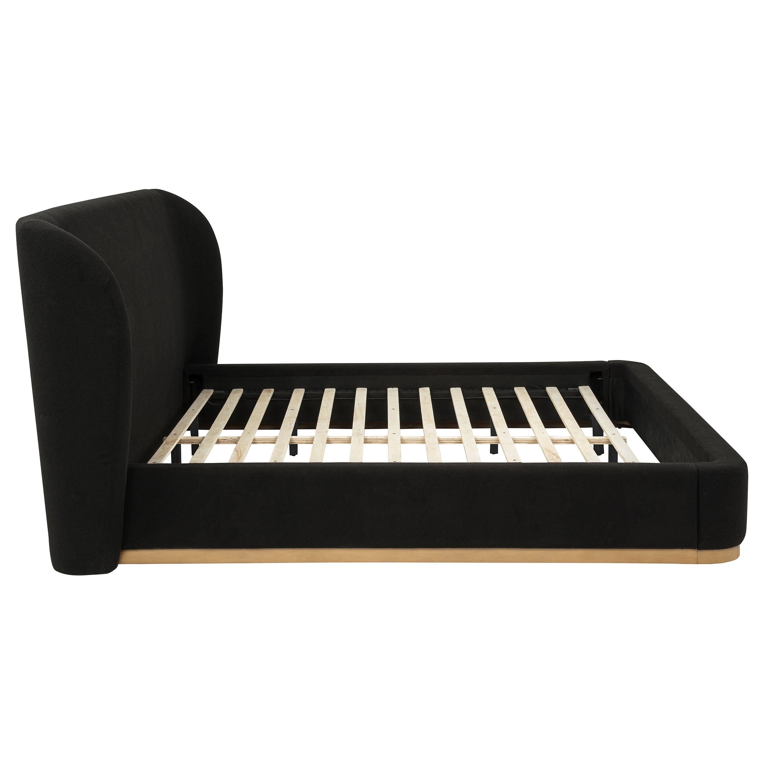  Coaster Furniture Blaire 315967BLKKE Upholstered Eastern King Wingback Platform Bed - Black IMAGE 7