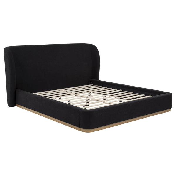 Coaster Furniture Blaire 315967BLKKW Upholstered California King Wingback Platform Bed - Black