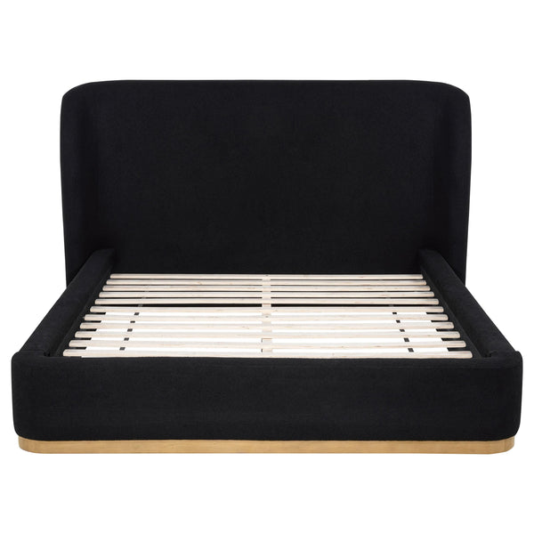 Coaster Furniture Blaire 315967BLKQ Upholstered Queen Wingback Platform Bed - Black