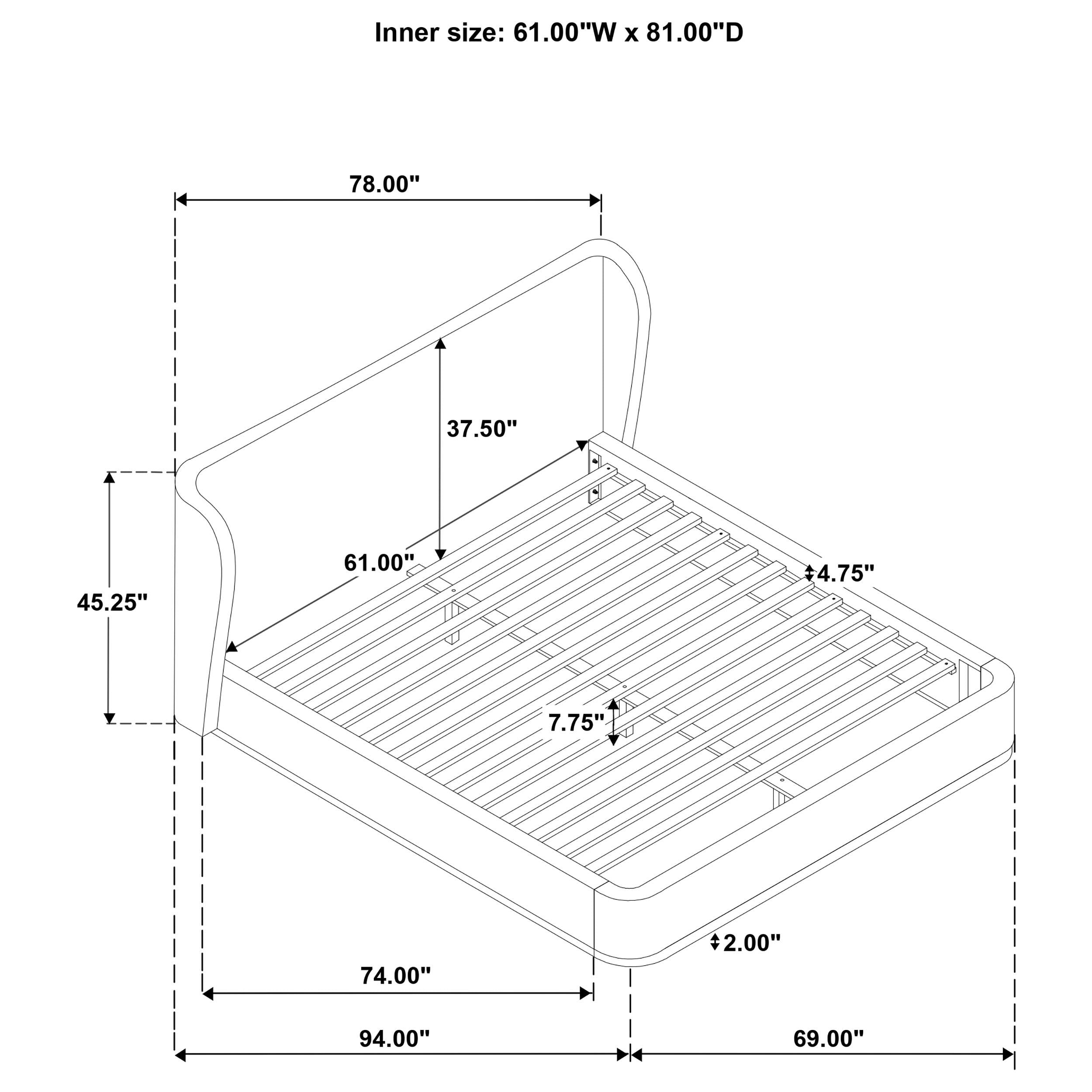  Coaster Furniture Blaire 315967BLKQ Upholstered Queen Wingback Platform Bed - Black IMAGE 11