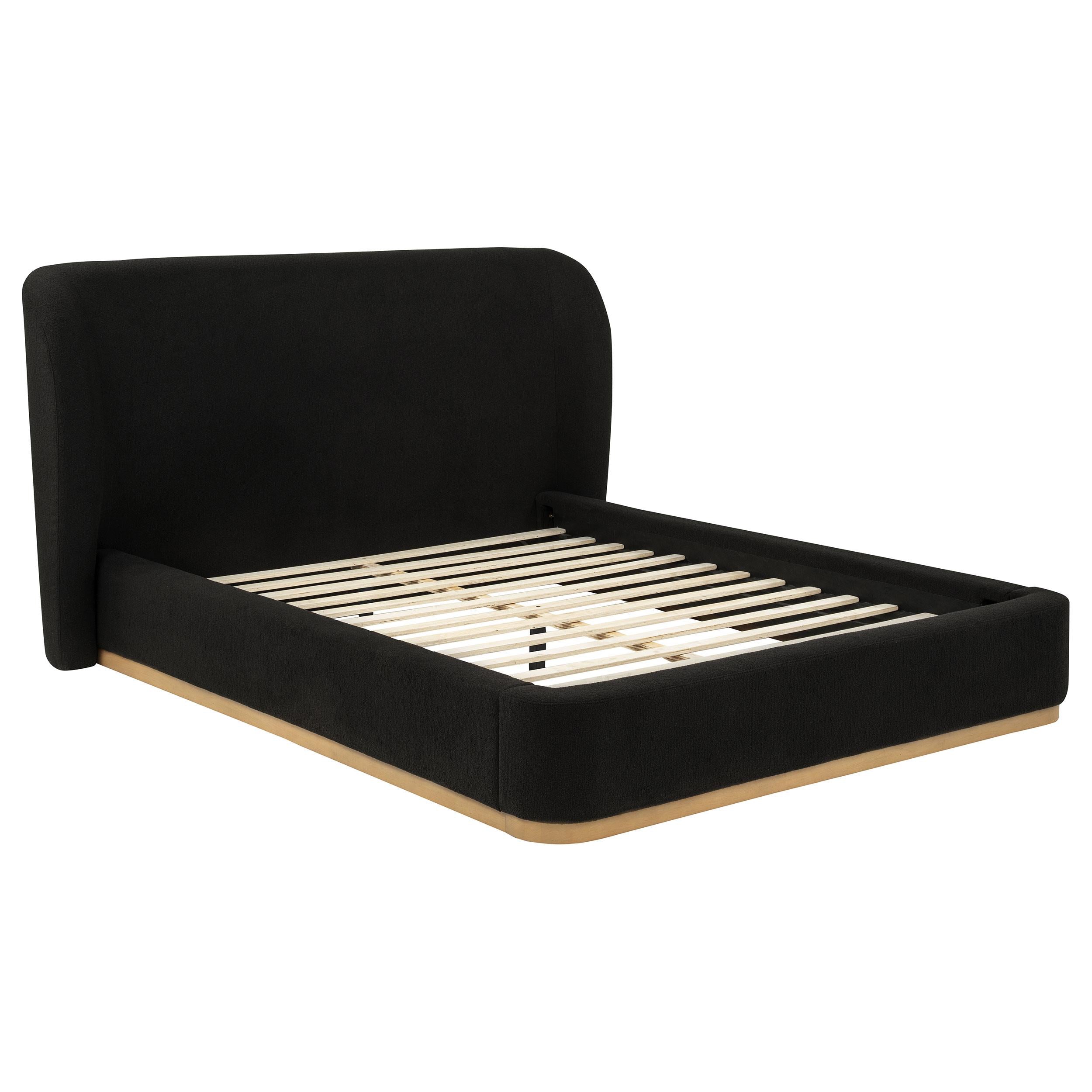  Coaster Furniture Blaire 315967BLKQ Upholstered Queen Wingback Platform Bed - Black IMAGE 3
